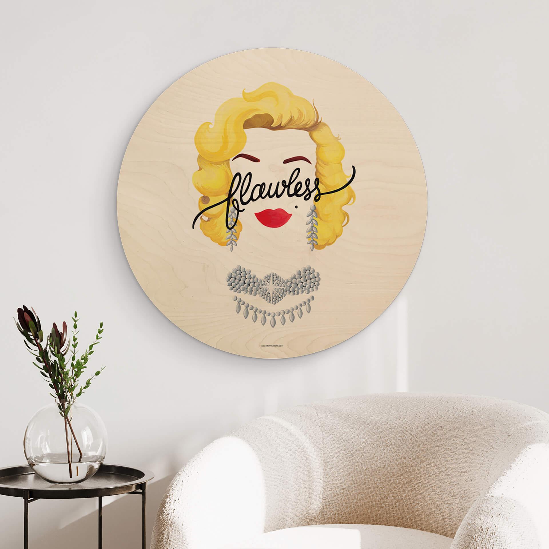 Obraz drewniany Tohmé - Flawless Marilyn - Okrągły