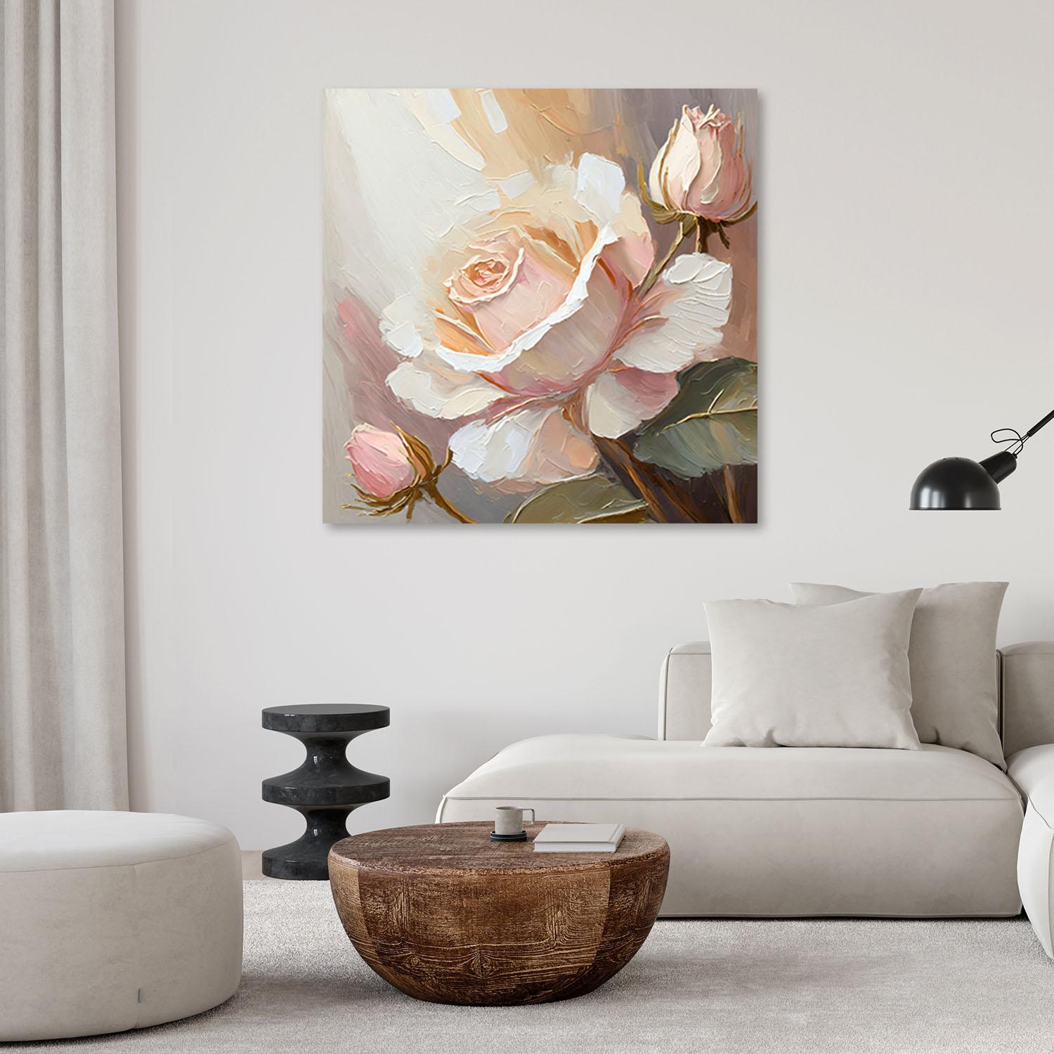 Leinwandbild Handgemalte Rose