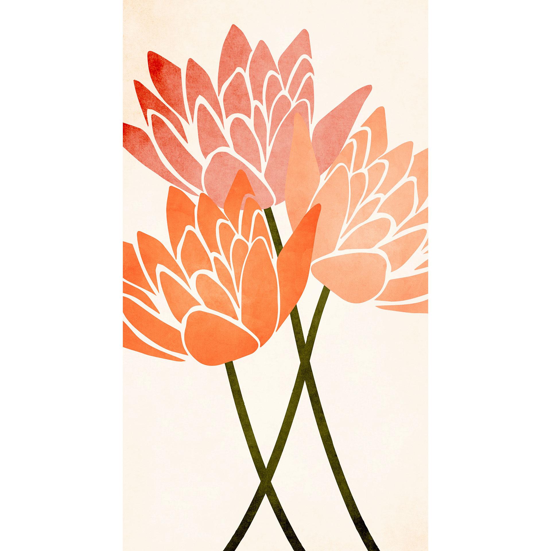 Fotobehang Kleurrijke lotusbloemen - Kubistika