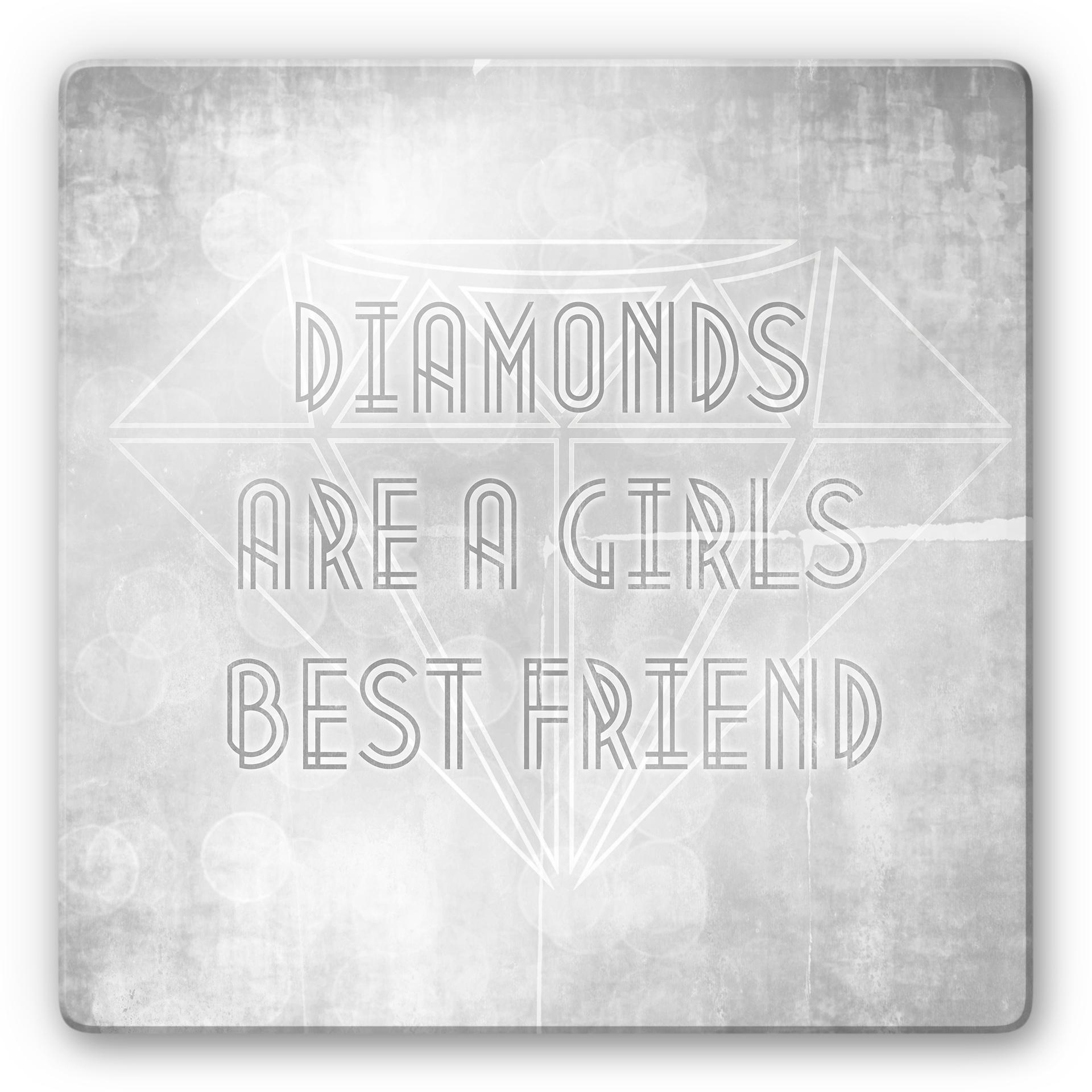 Tableau en verre - Diamonds are a Girls best Friend