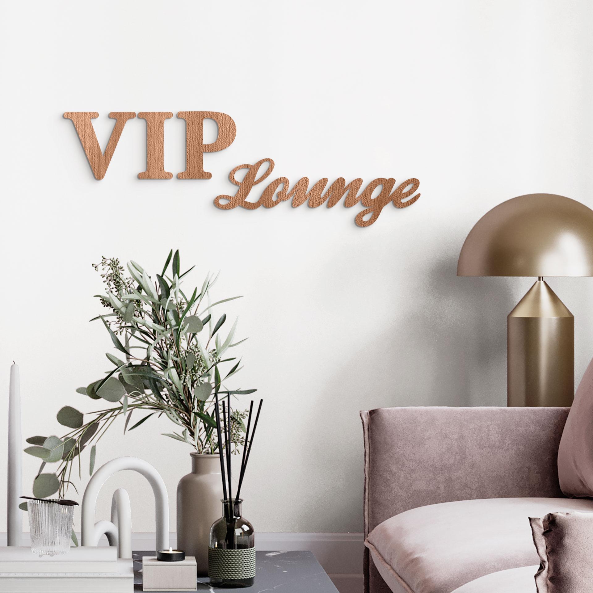 letras decorativas 3D Sala VIP - madera de caoba