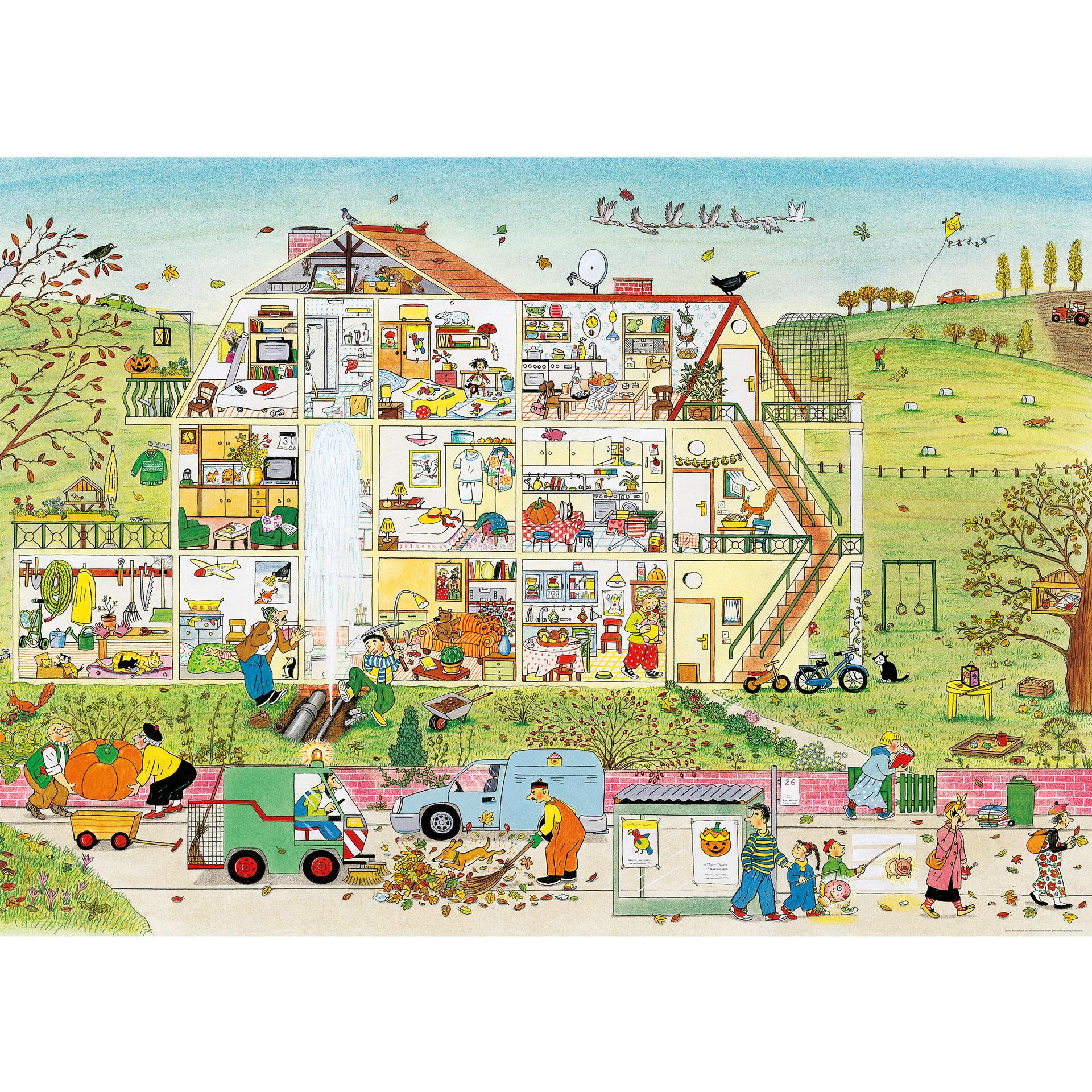 Fotobehang Wimmel - Huis in de Herfst