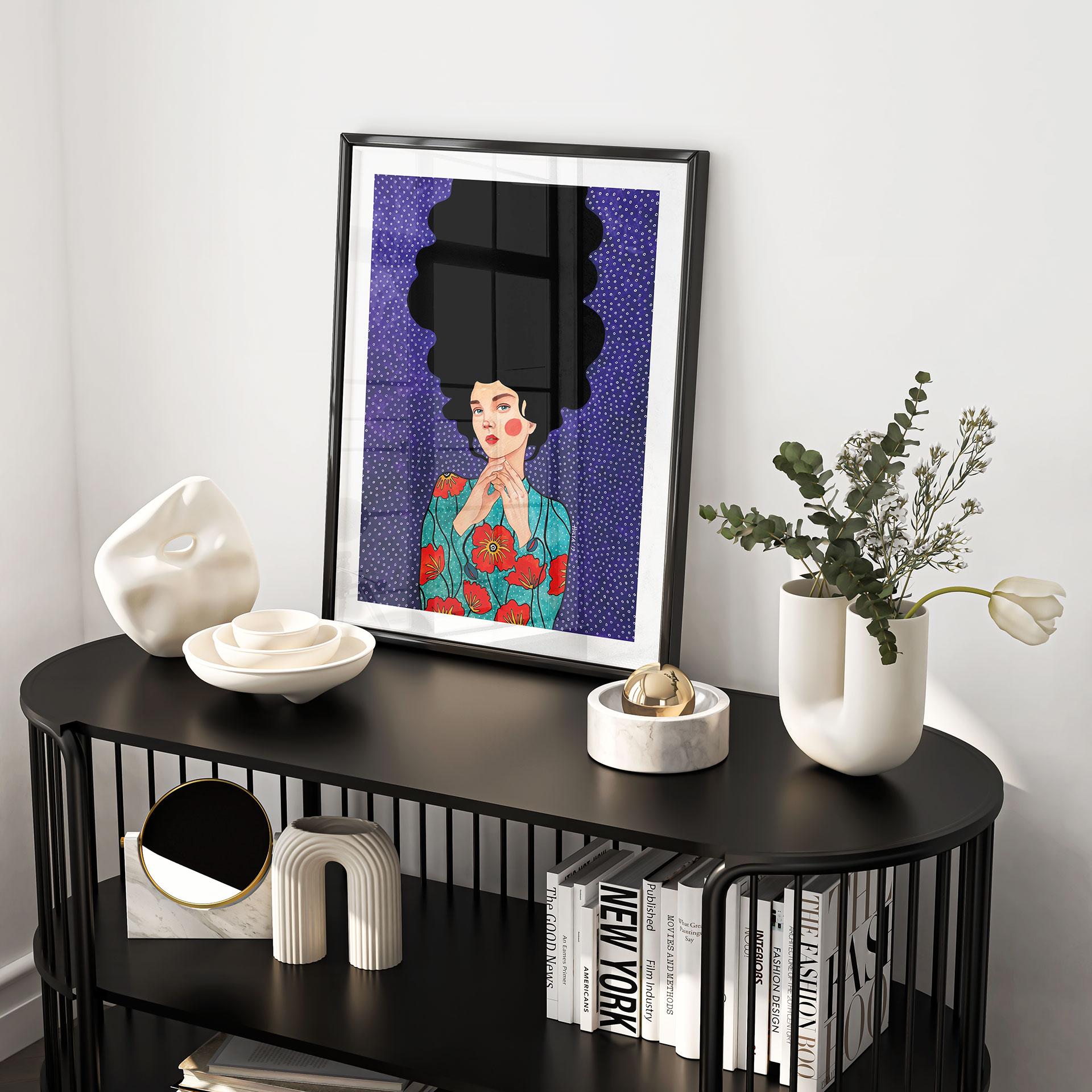 Plakat Kvinde i valmuekjole - Hülya
