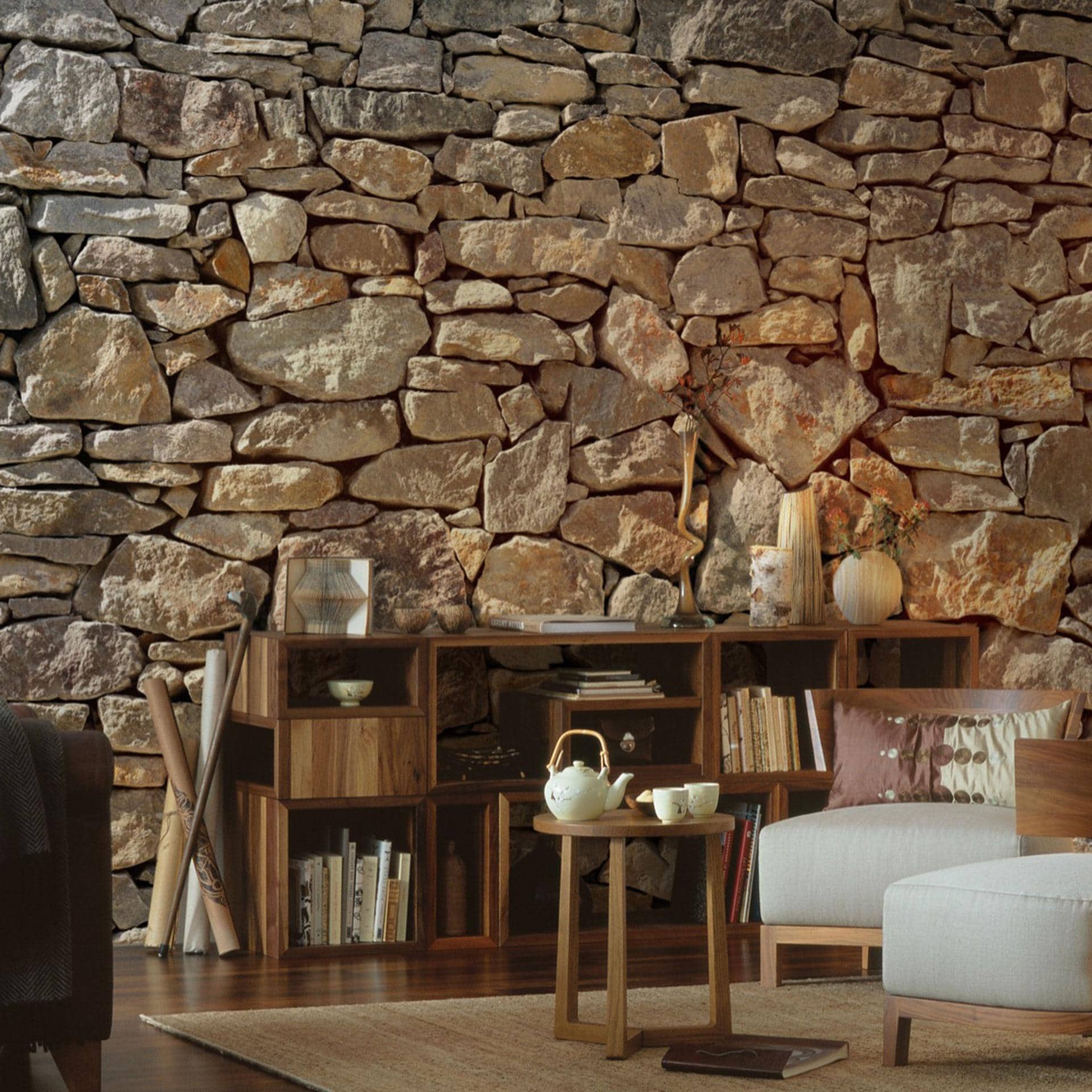 Fotobehang Papierbehang Stone Wall