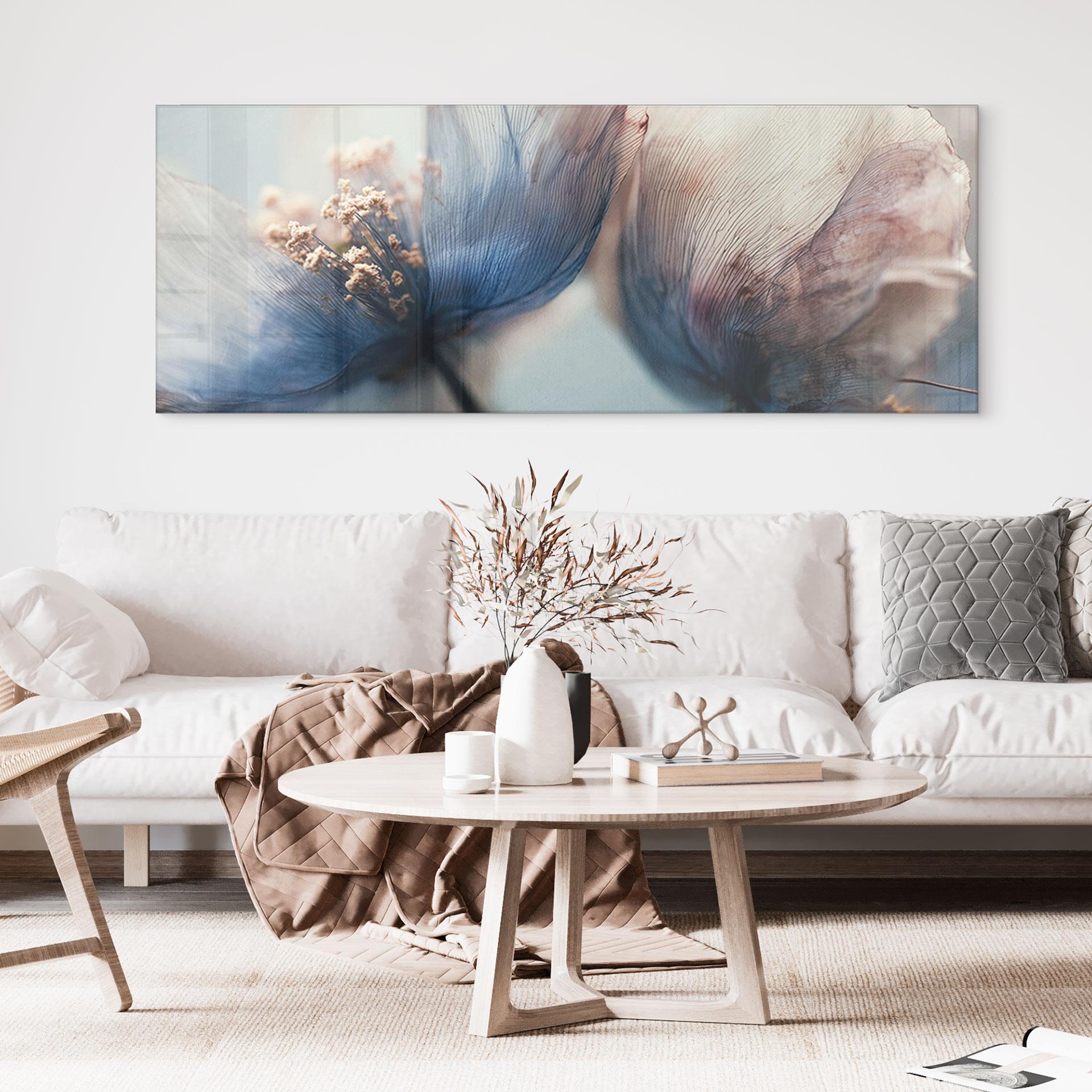 Akrylbillede Filigran tørrede blomster i lyset - Treechild - Panorama