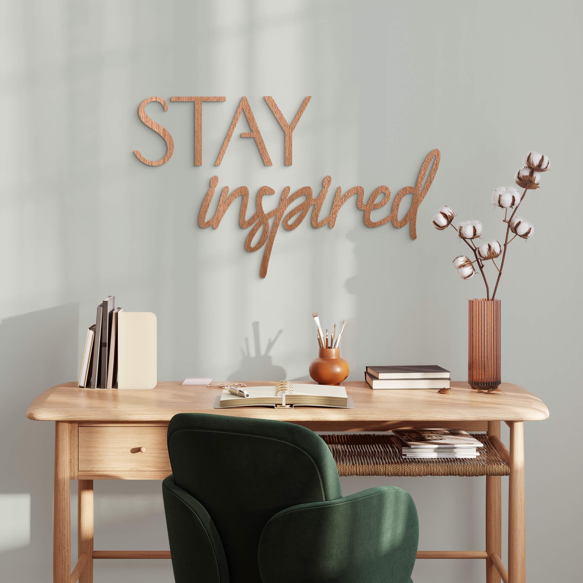 Træ vægdekoration mahogni finer Stay Inspired
