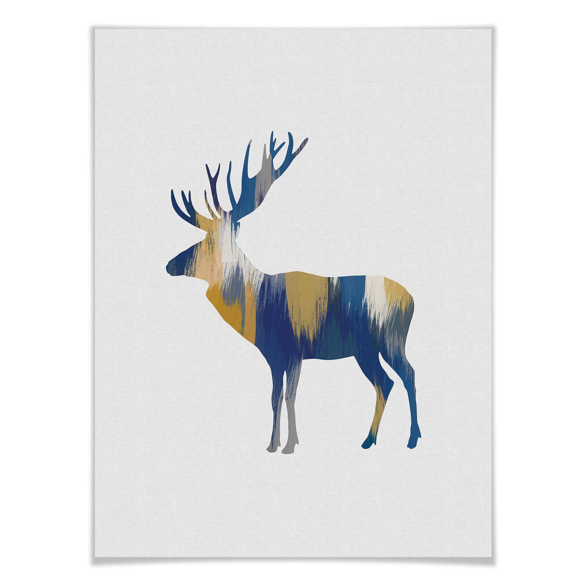 Plakat - Orara Studio - Moose Blue and Yellow