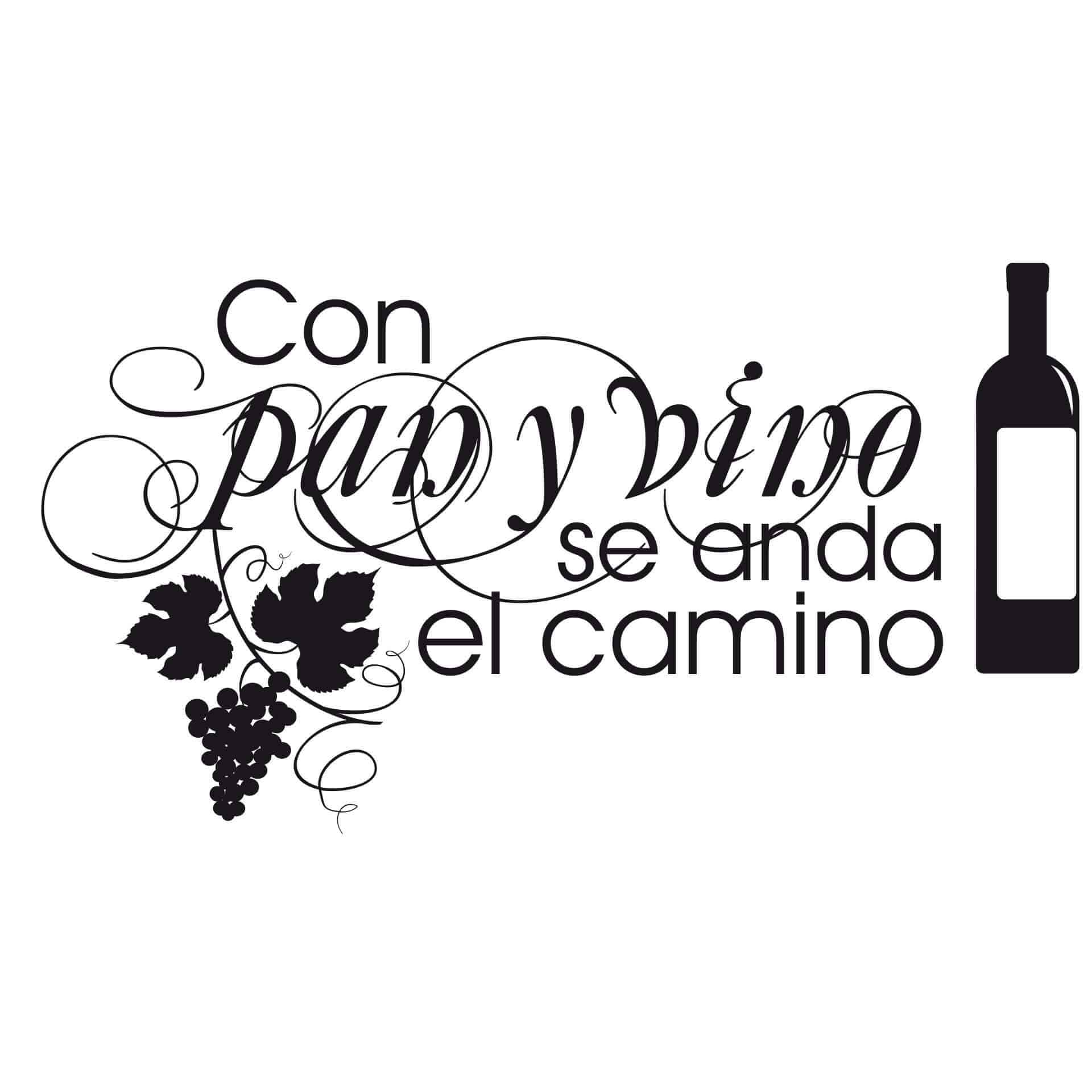 Adesivo murale - Con pan y vino se anda el camino