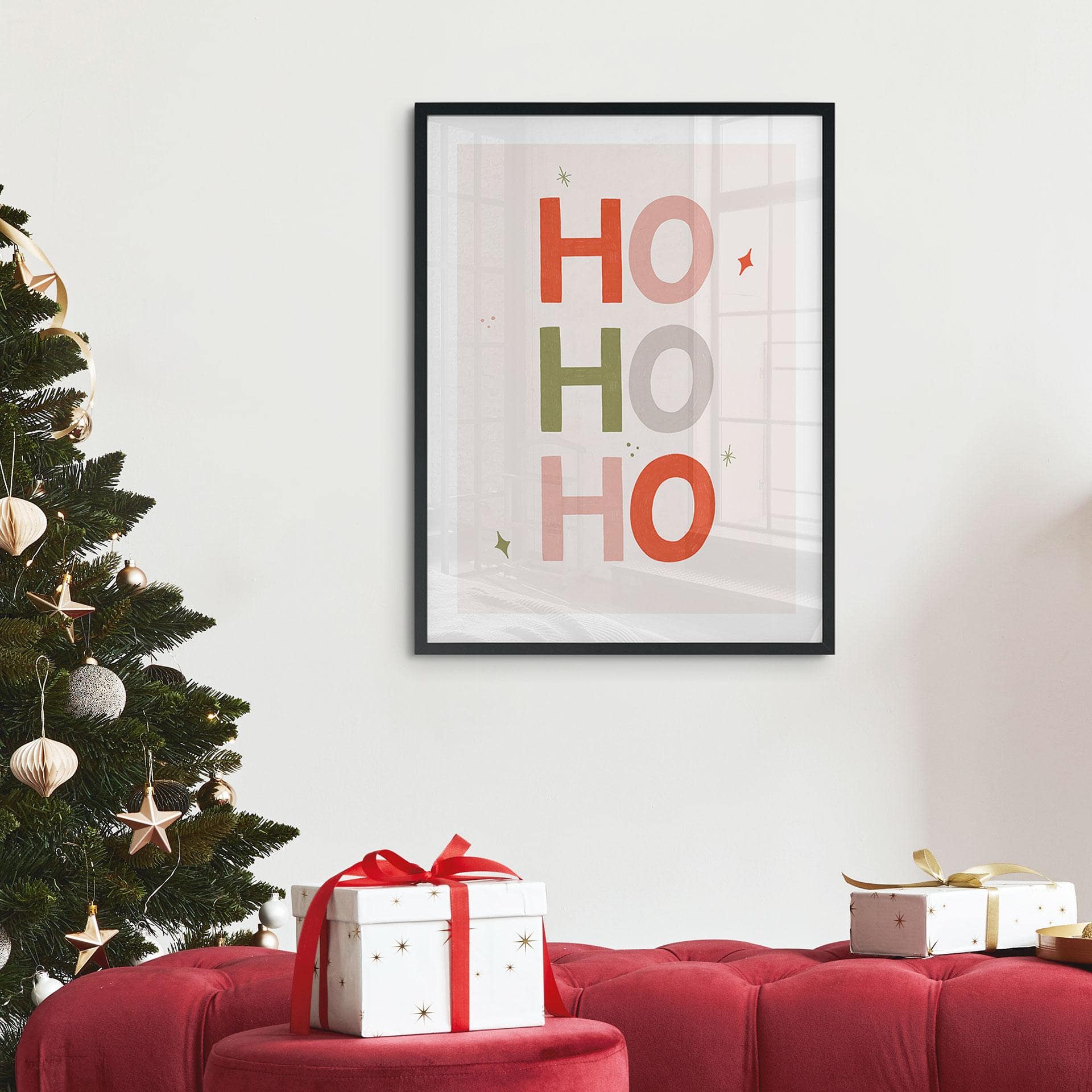 Poster Weihnachtliches Ho Ho Ho - Menina Lisboa