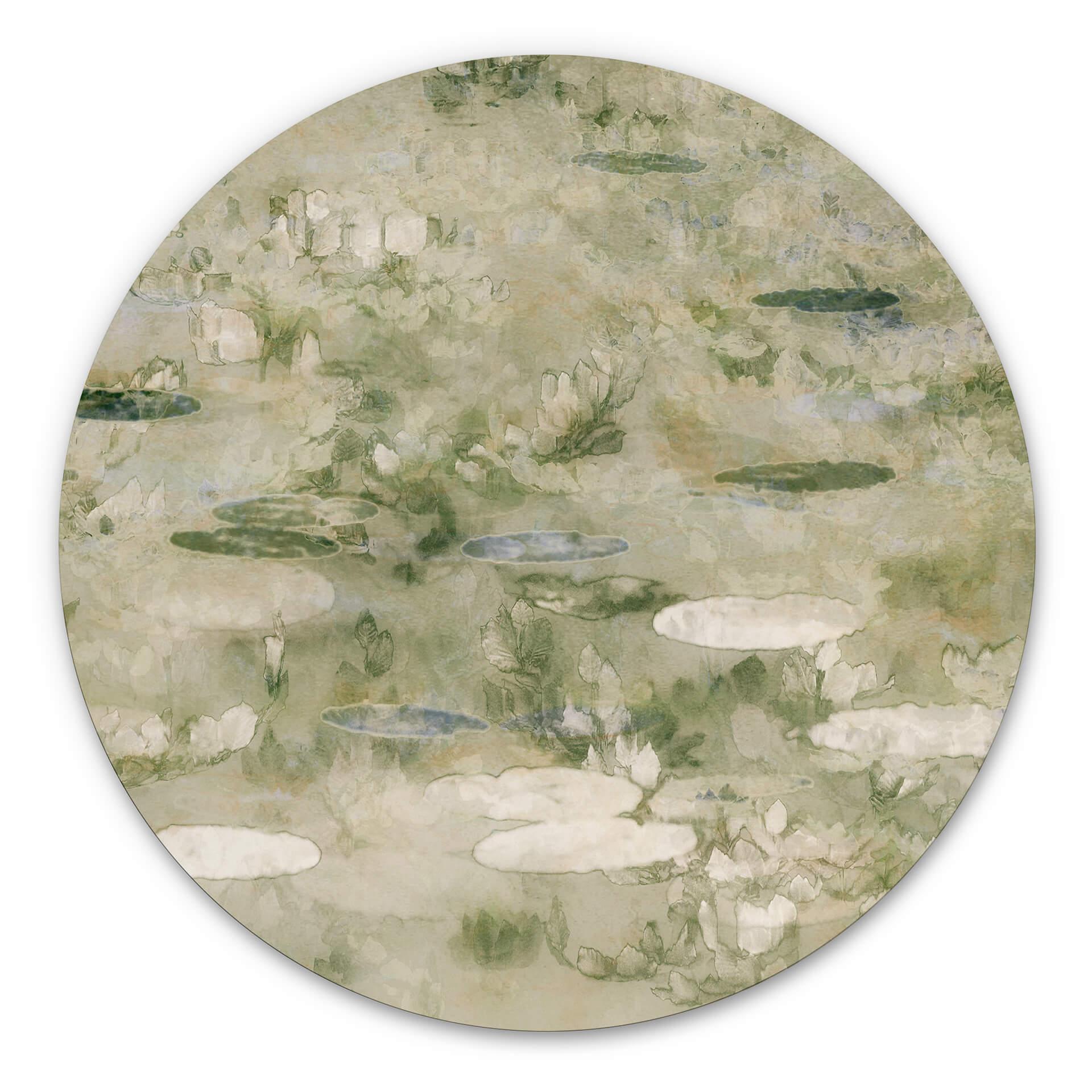 Tableau sur alu-Dibond Talen - L'étang des nénuphars - Rond