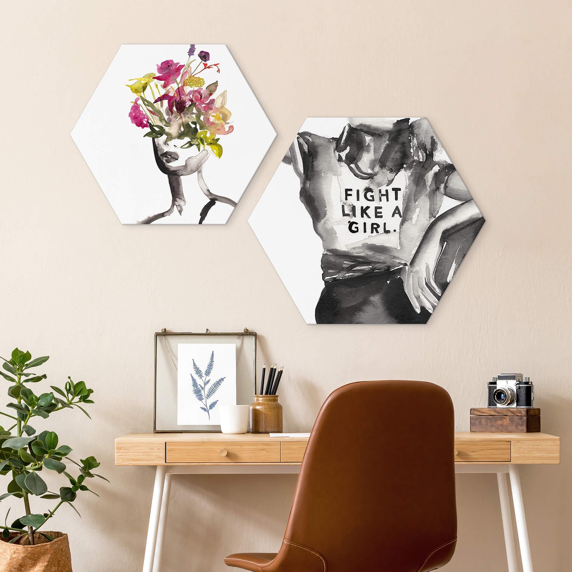 Hexagon - Alu-Dibond Verbaan - Fight like a Girl
