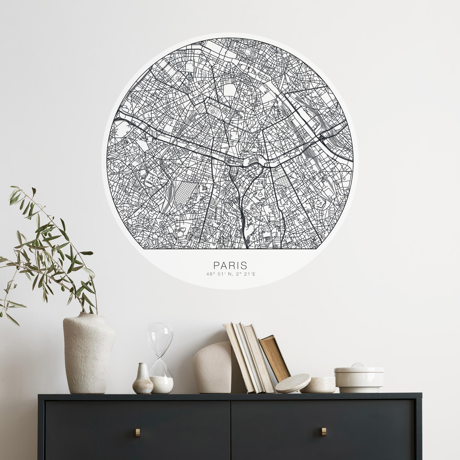 Muursticker rond - Parijs