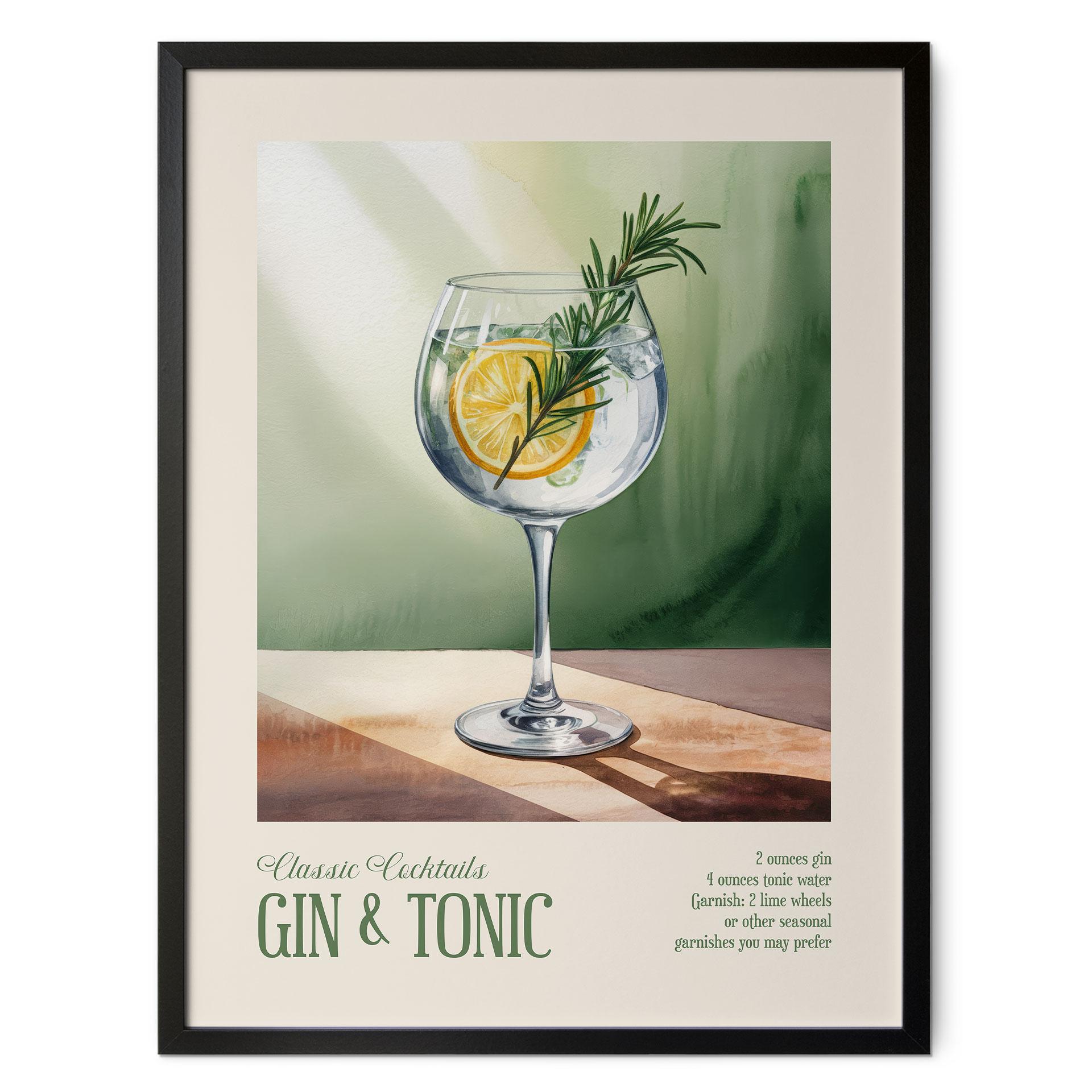 Cocktail time-out plakat med gin og tonic | Til køkken og spisestue - Magnusson