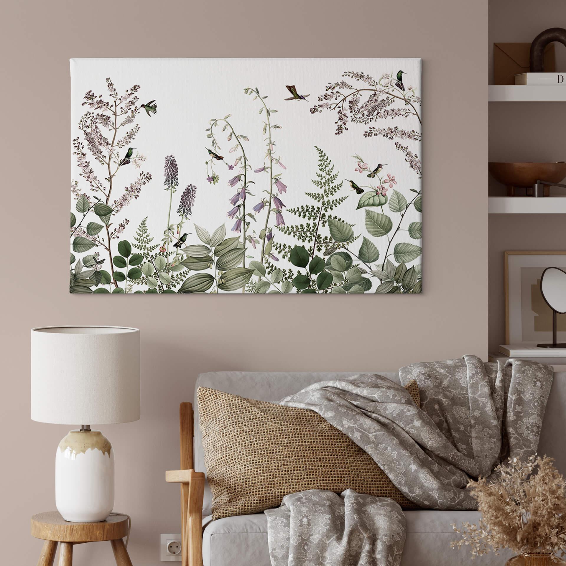 Canvas Sir Edward - Kolibries in de Tuin