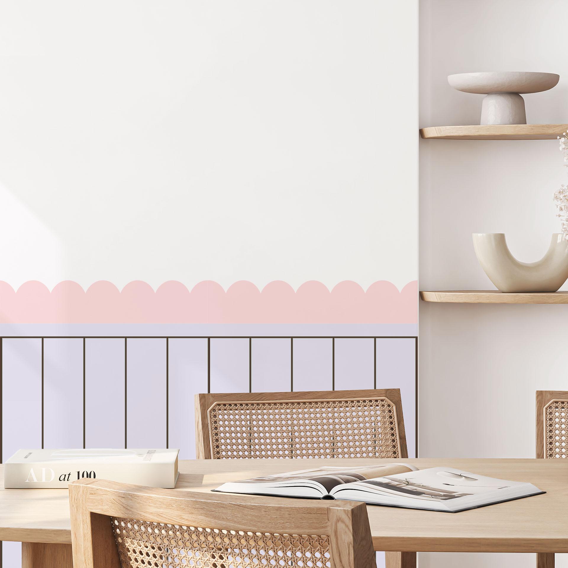 Wallsticker bølgebort rosé