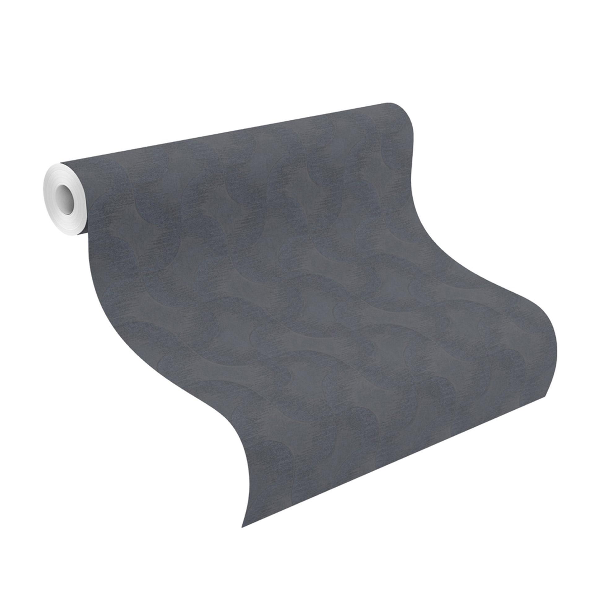 Mønstret tapet, non-woven tapet Sky Lounge antracit, sort 10.00x1.06 m