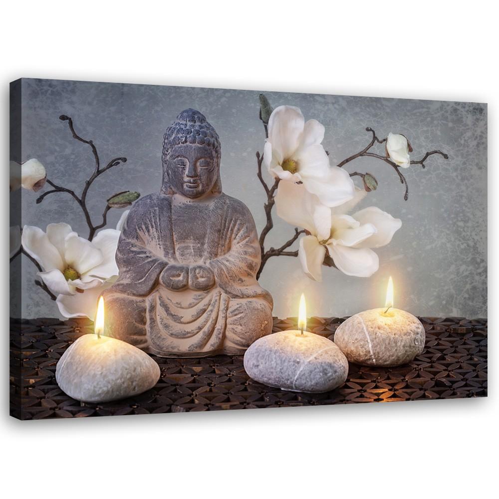 Canvasbillede, Buddha orkidé blomster