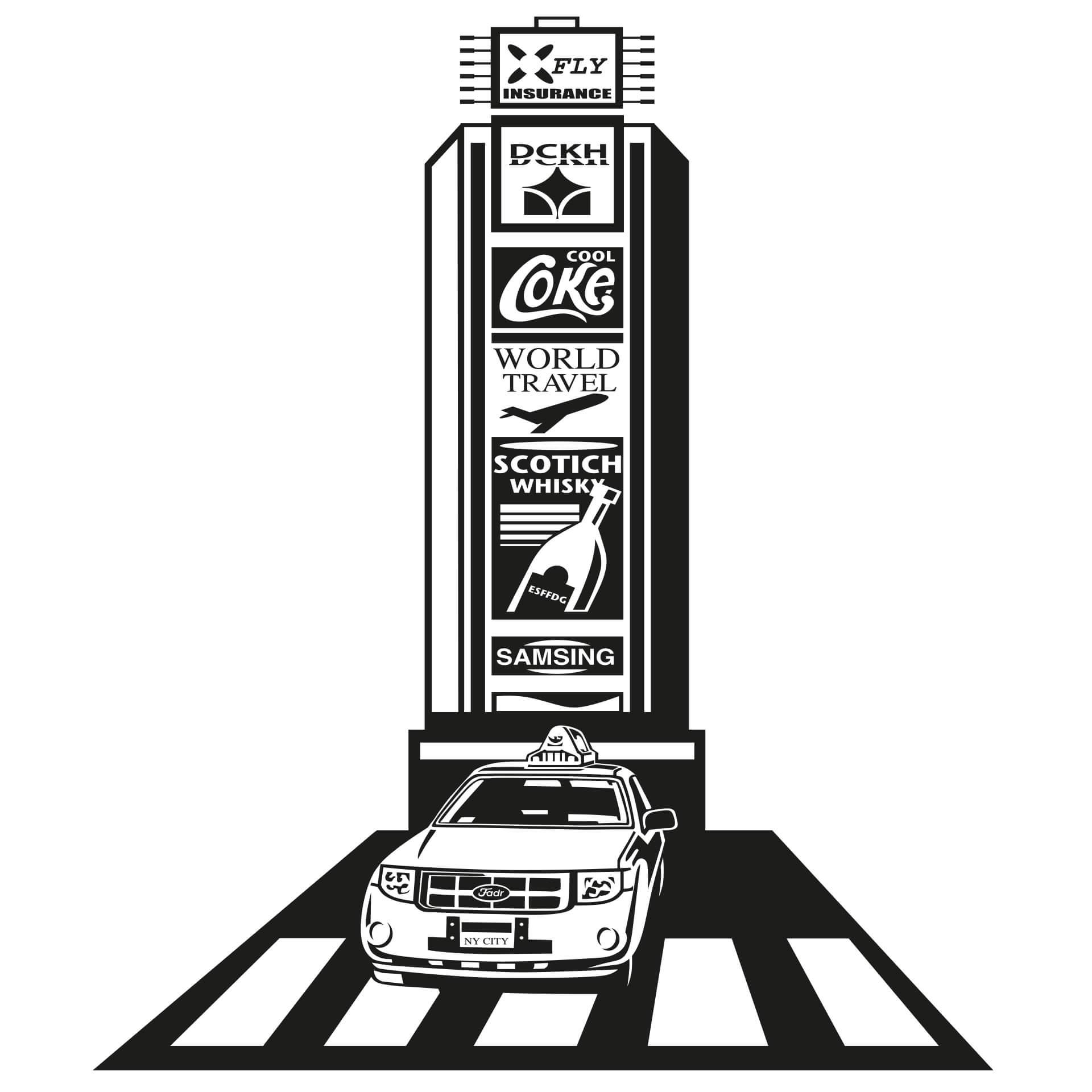 Wandtattoo NY Taxi