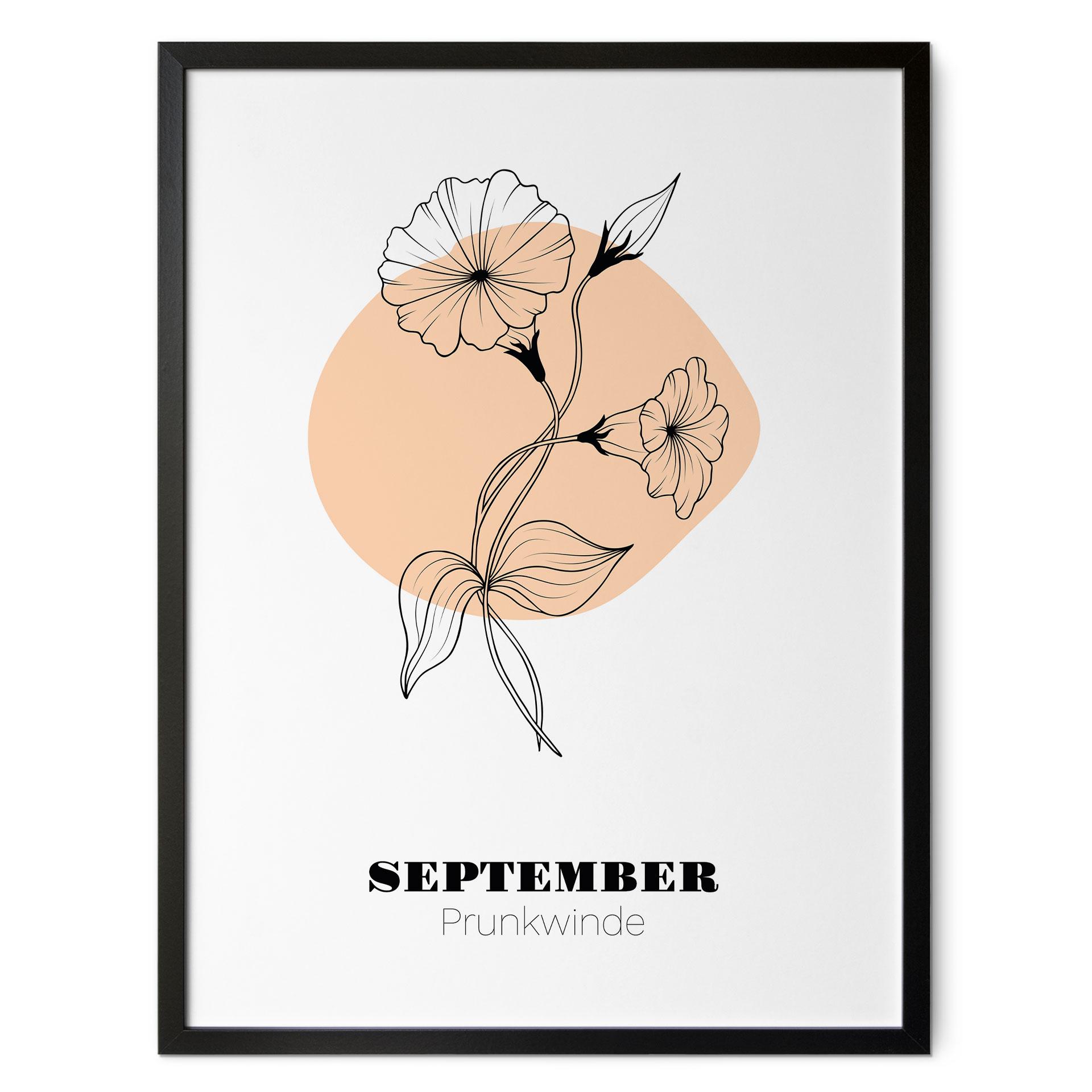 Personalisierbares Poster Monatsblume September