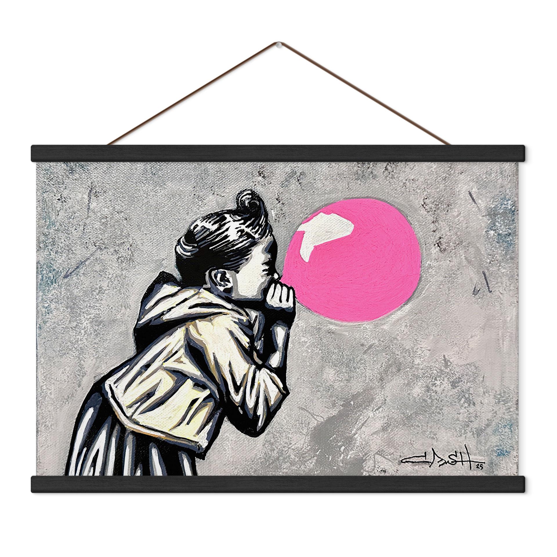 Stoffbild Pink Bubblegum Streetart - Habib