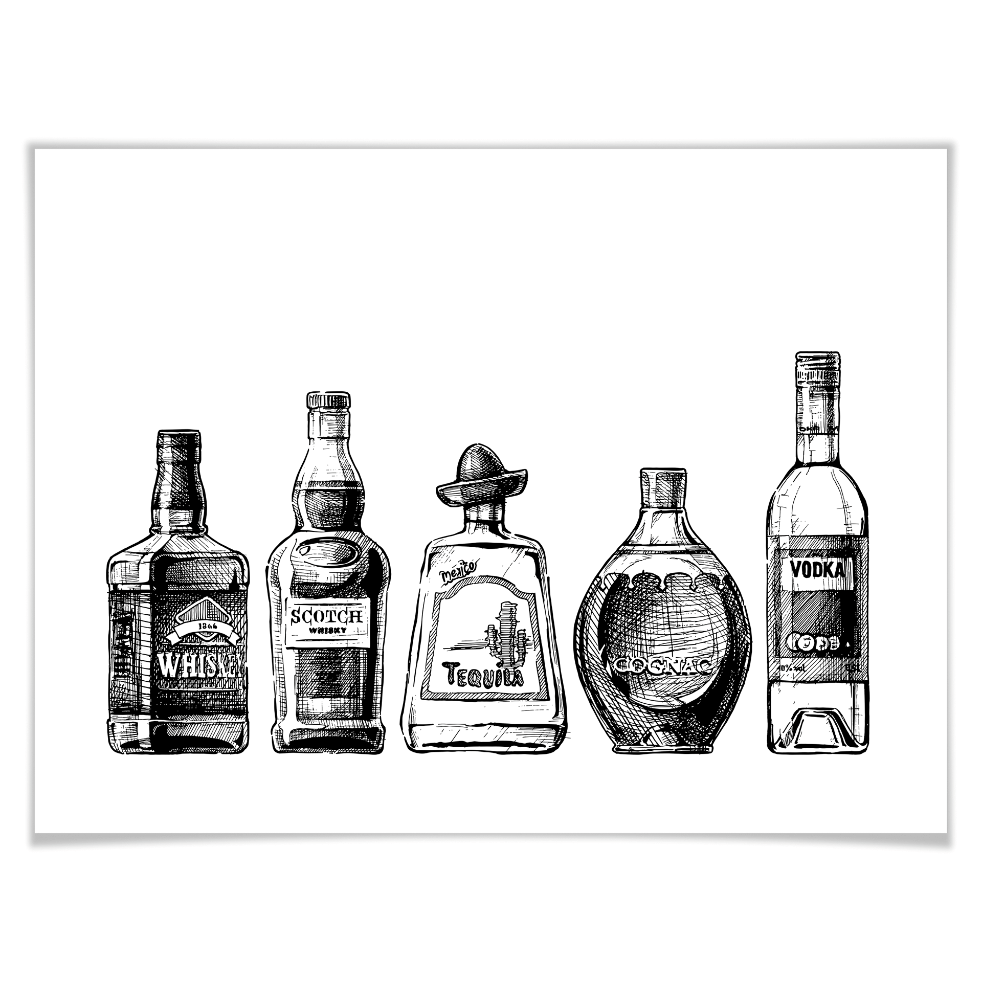 Póster 5 botellas de diversión