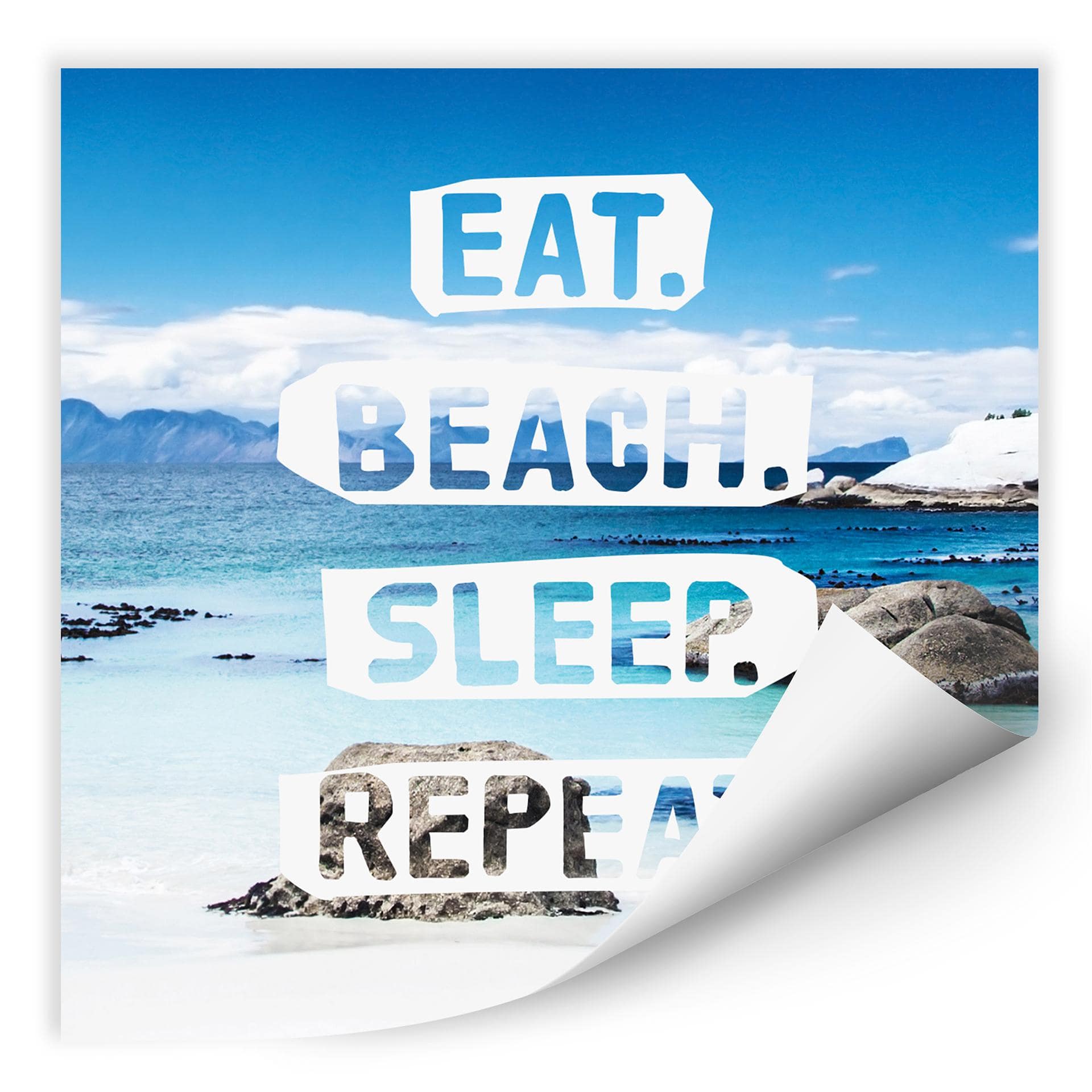 Zelfklevende Poster - Eat, Beach, Sleep