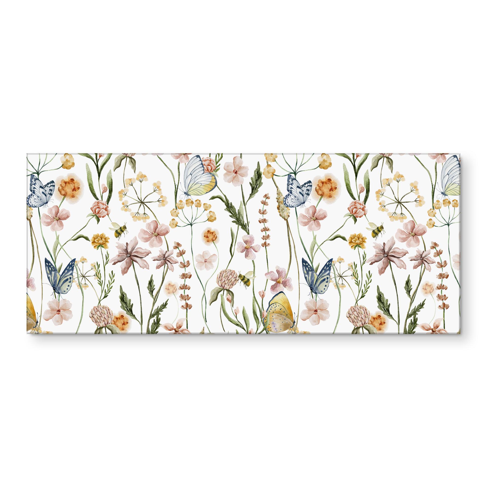 Backsplash della cucina Prato di primavera con farfalle - UN Designs