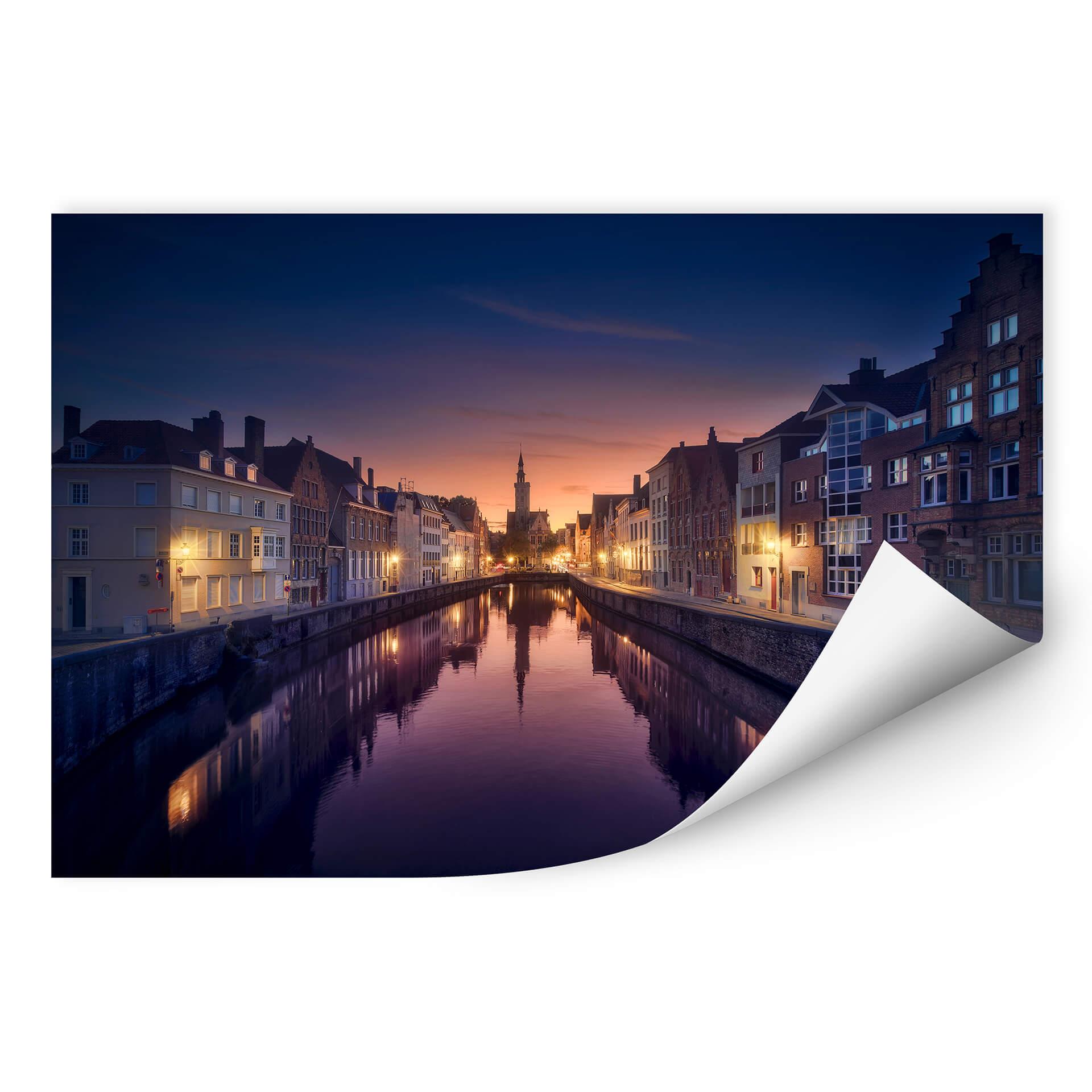 Zelfklevende Poster Garcia - Sunset in Brugge
