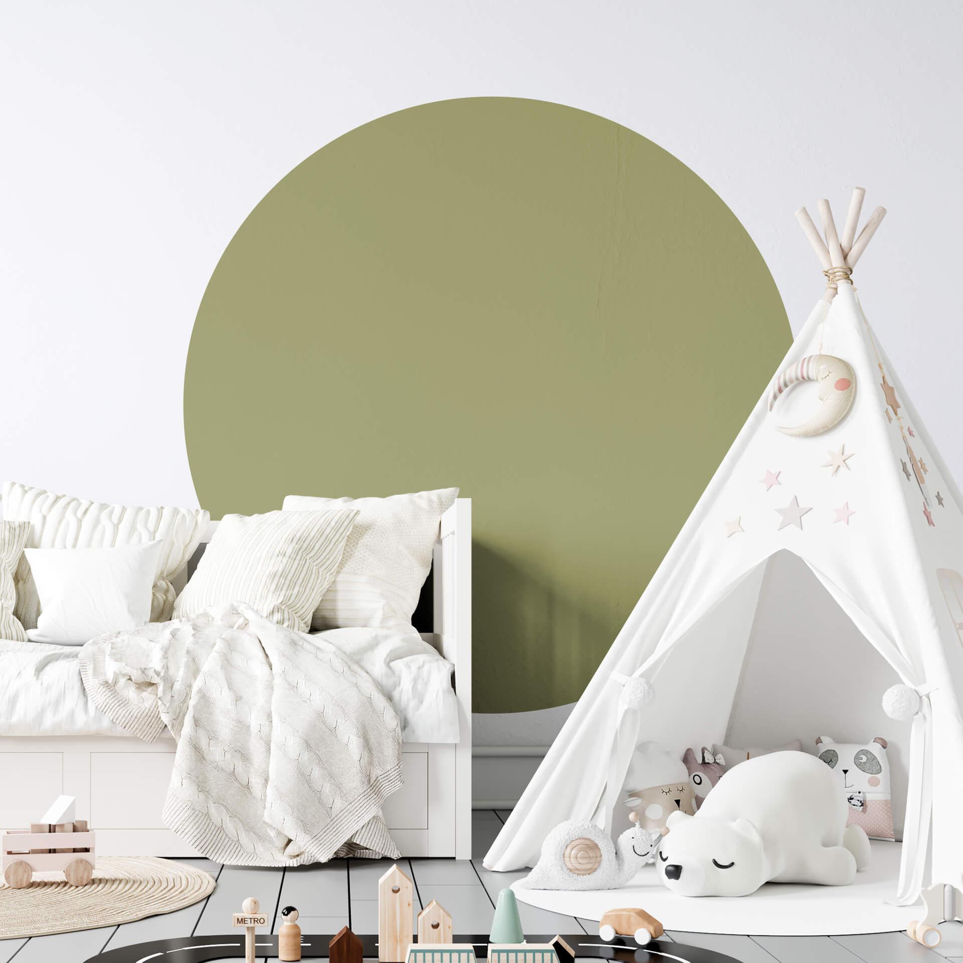 Zelfklevende Wandcirkel Khaki - Cirkel Muursticker
