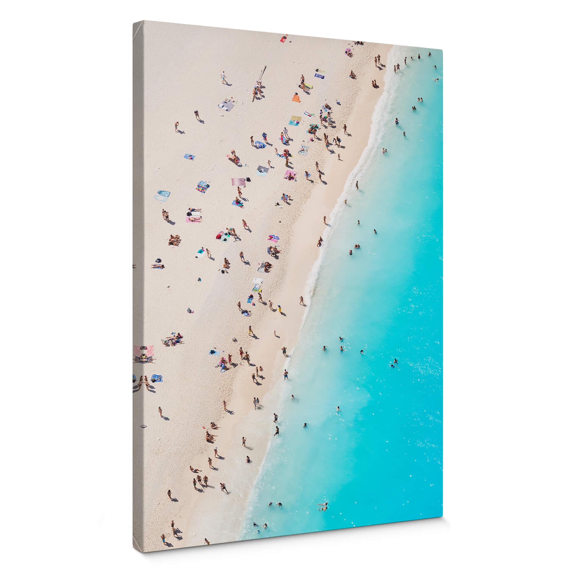 Canvastavla Colombo - Liv och rörelse på stranden på Zakynthos
