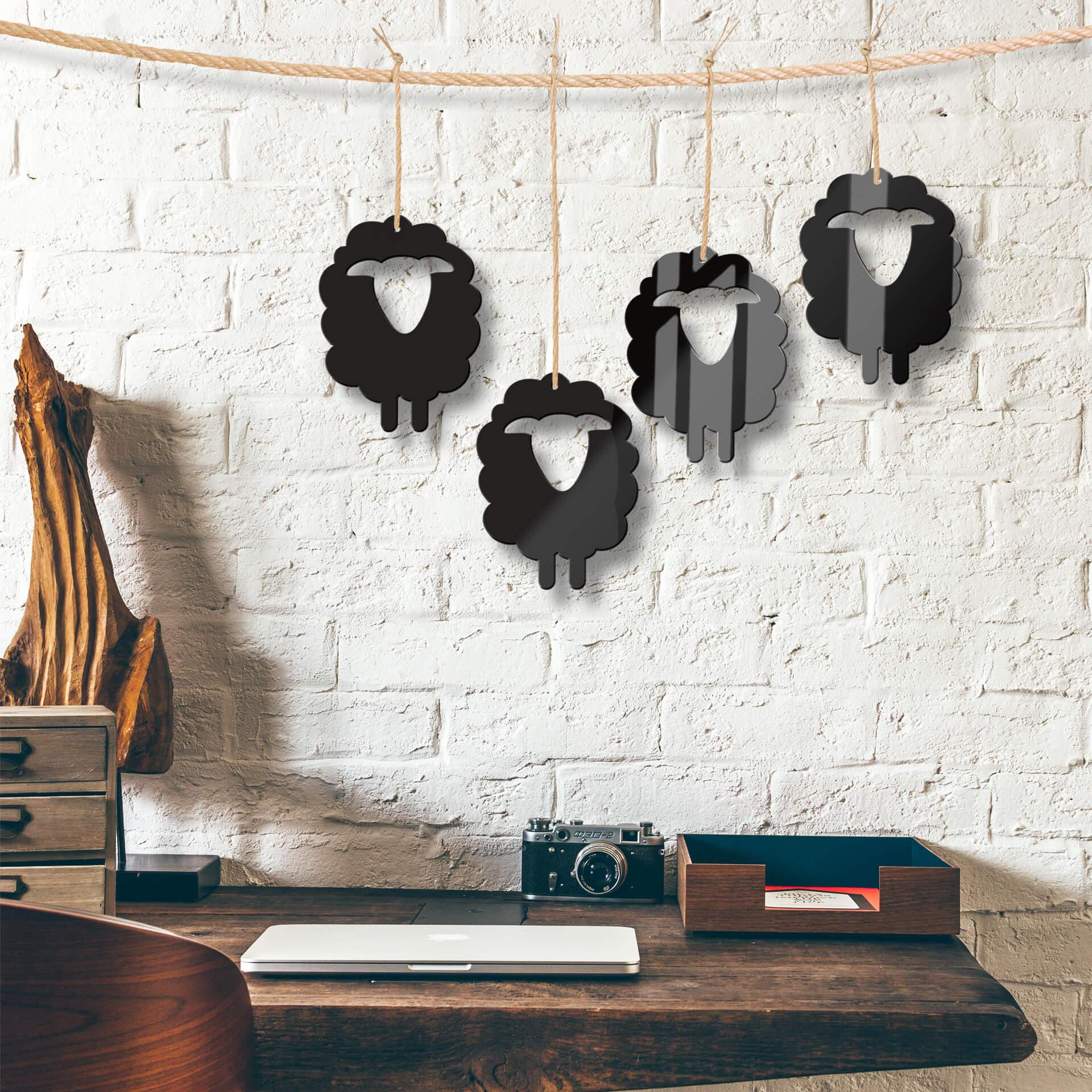 Decoración acrílica Oveja (4 piezas)
