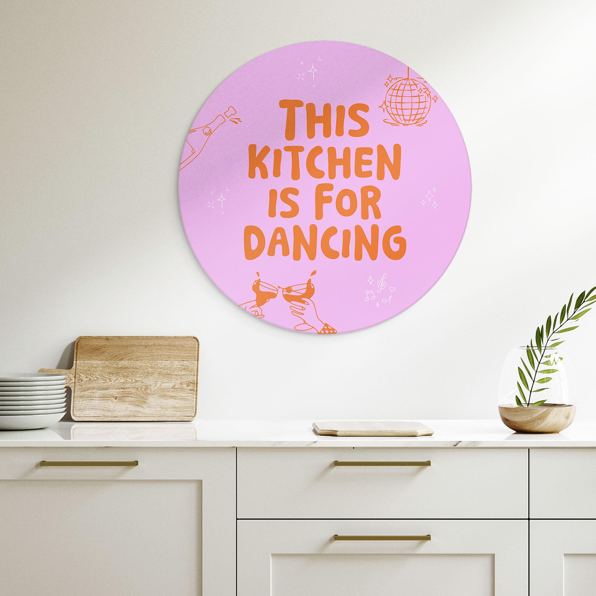 Billede Dette køkken er til at danse i - Ohkimiko - rund – print på aluminium (Alu-Dibond)