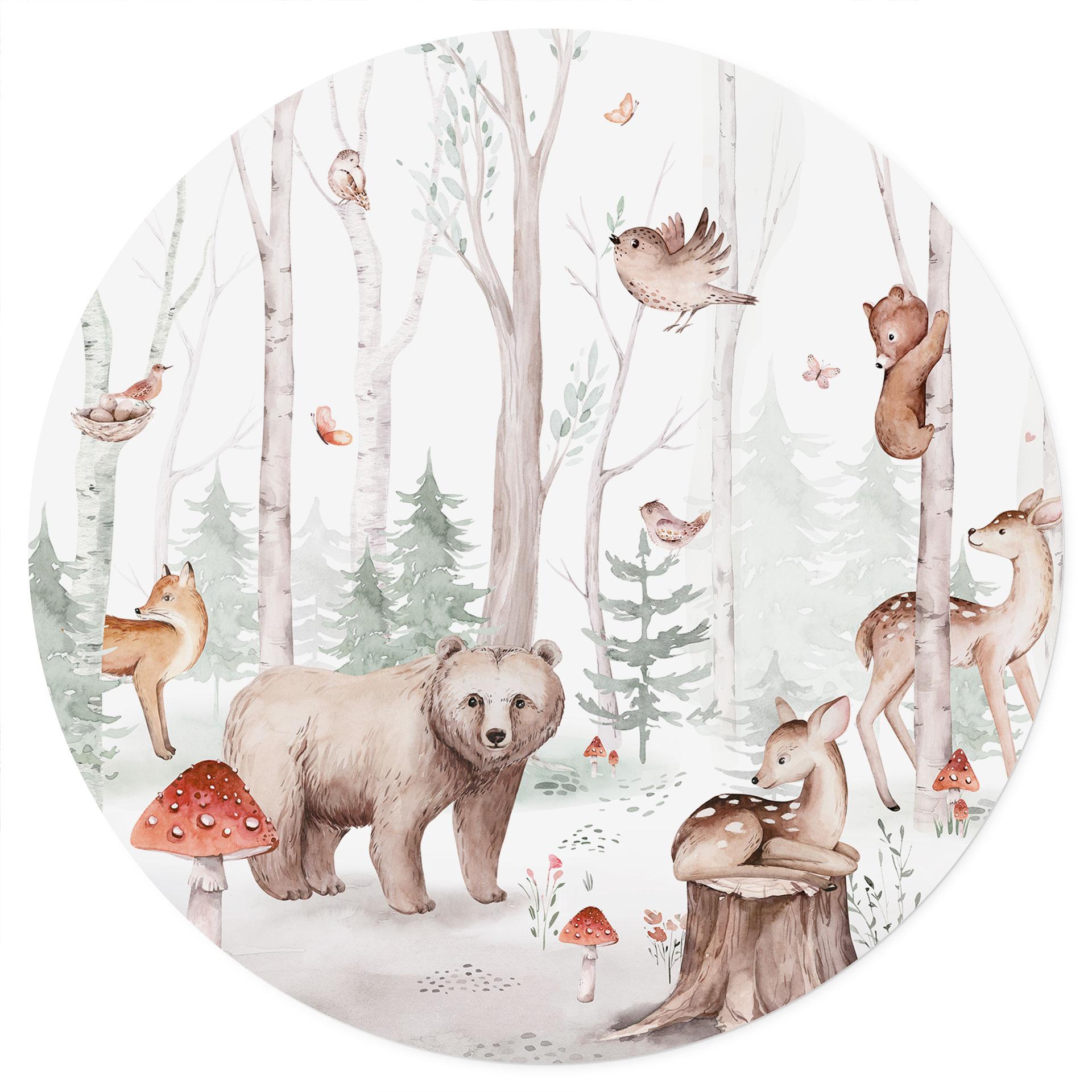 Wallsticker skovens dyr om efteråret - Kvilis - Round