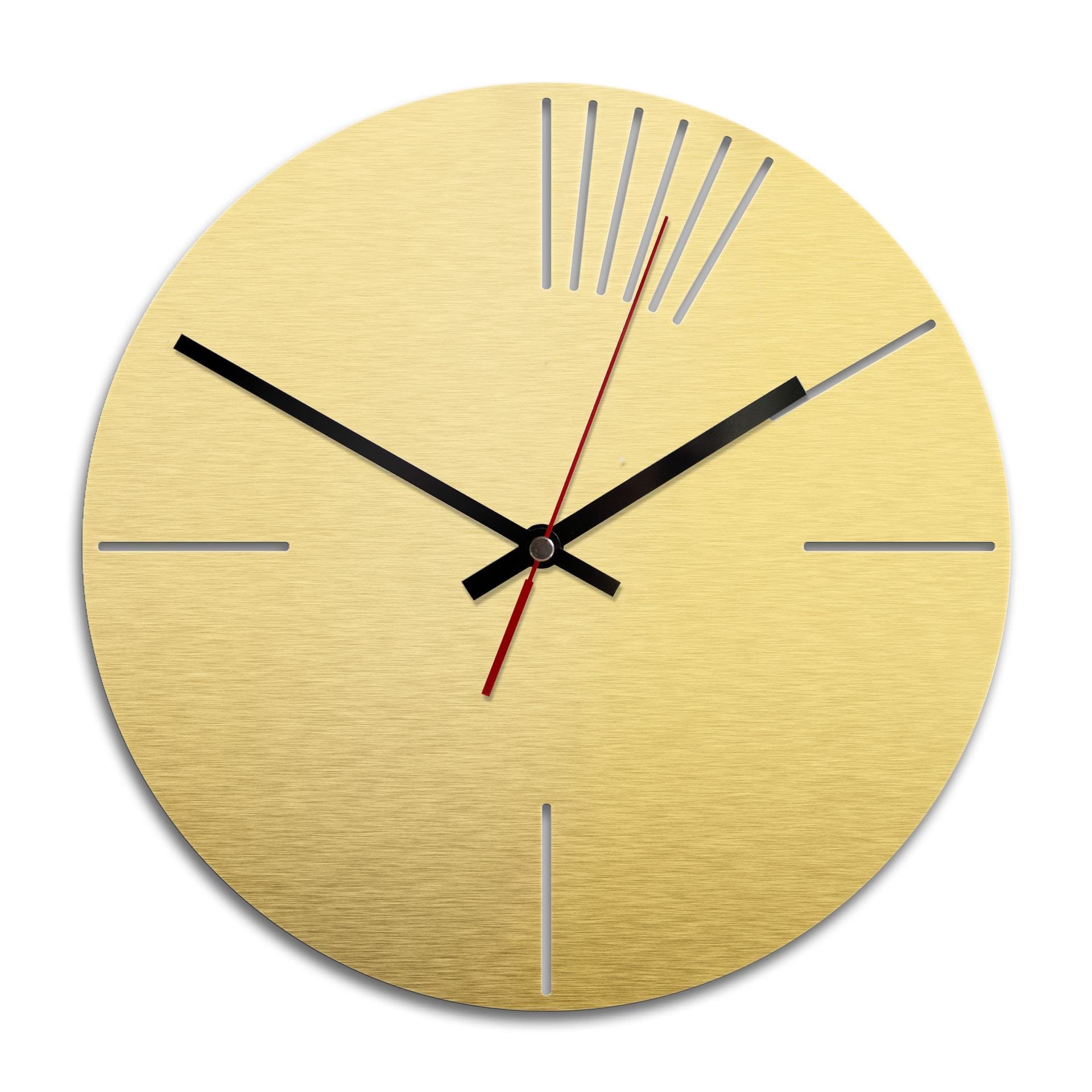 Wanduhr Alu-Dibond-Goldeffekt - Klassisch 02 - Ø 28 cm