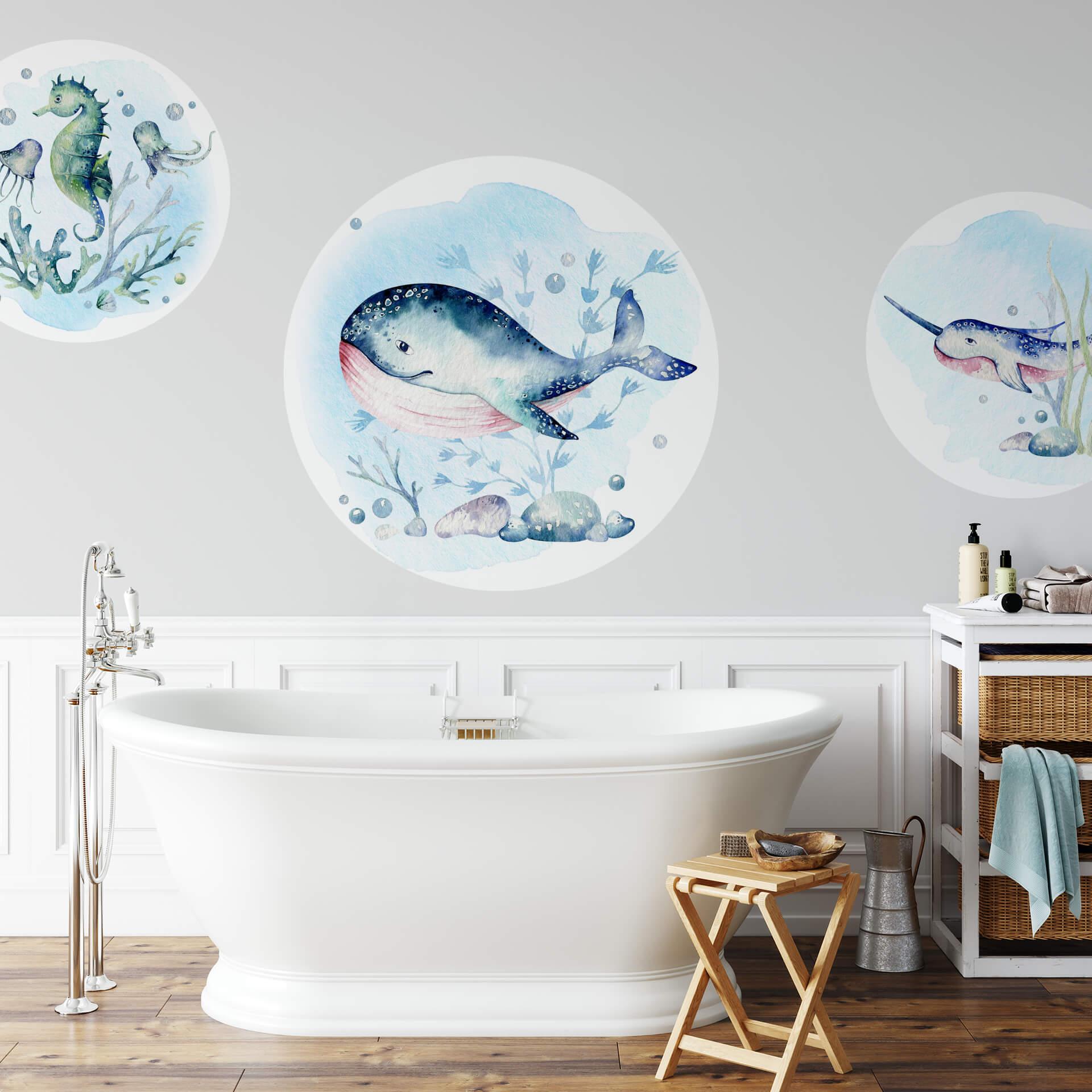 Zelfklevende Wandcirkel Kvilis - Walvis