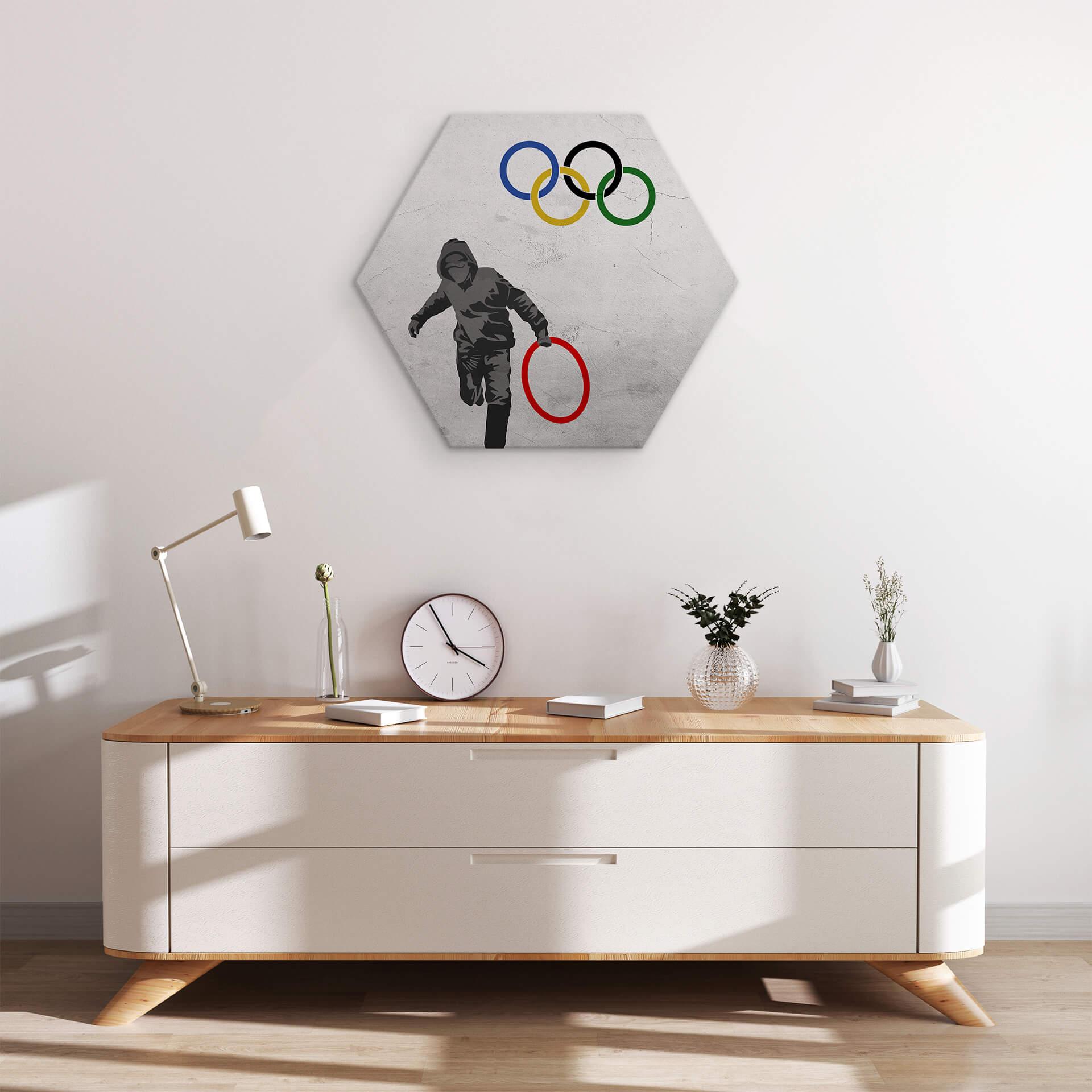 Hexagon - Alu-Dibond Banksy - Olympics