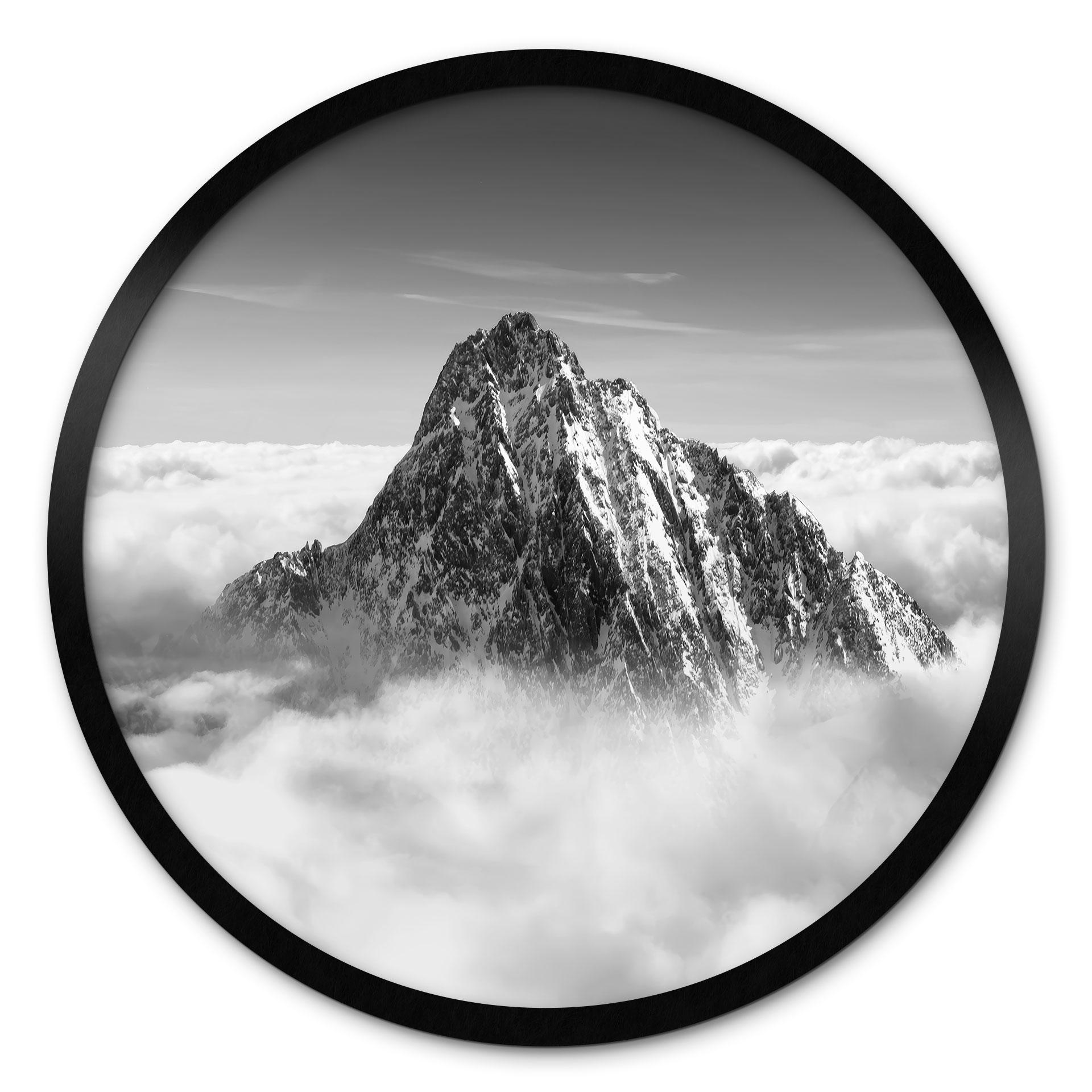 Plakat Bjergtop over de hvide skyer