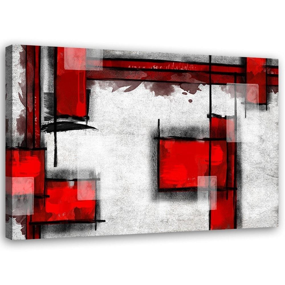 Canvasbillede, Geometrisk abstraktion i rød