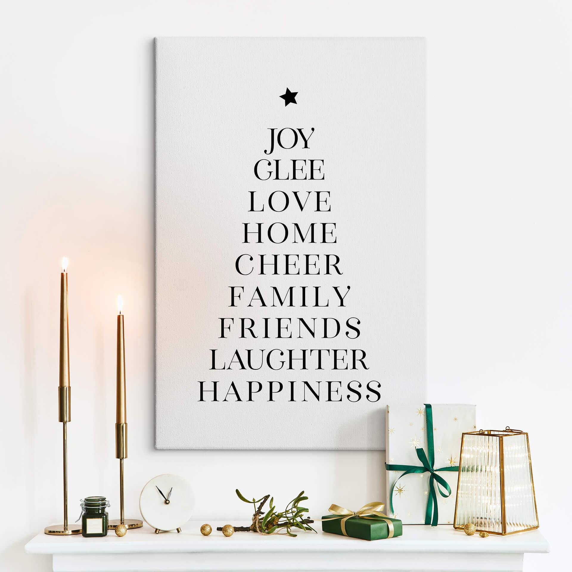 Lærredsprint - Blursbyai - Christmas Tree Typography