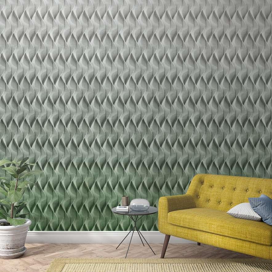 TapetFototapet 3D grå, grøn,Grafisk 2,70 x 1,59 m
