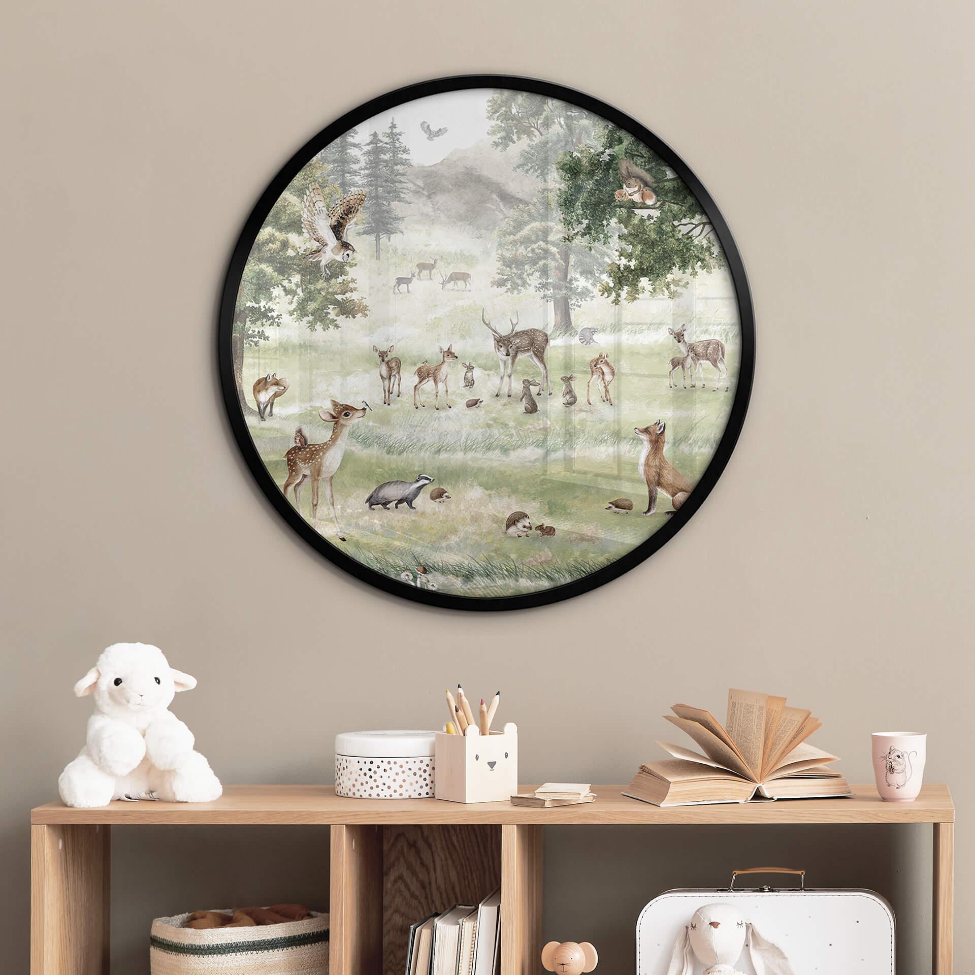Kinderzimmer Poster Kikki Belle - Waldspaß - Rund