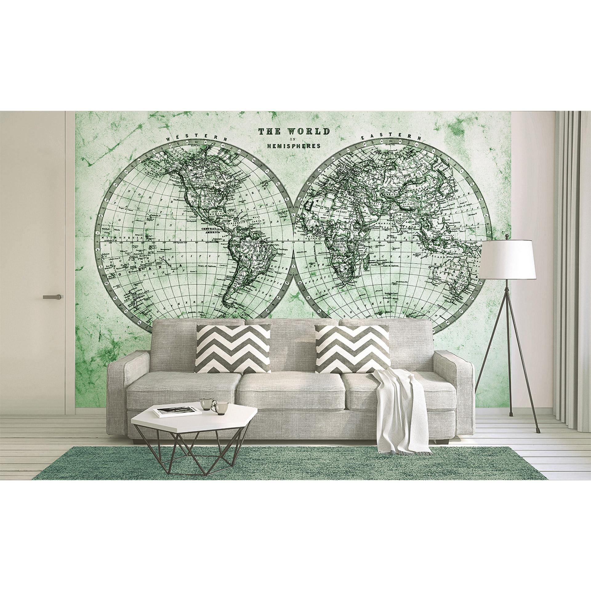 non-woven tapet Designwalls i grøn og grå non-woven tapet Hemispheres