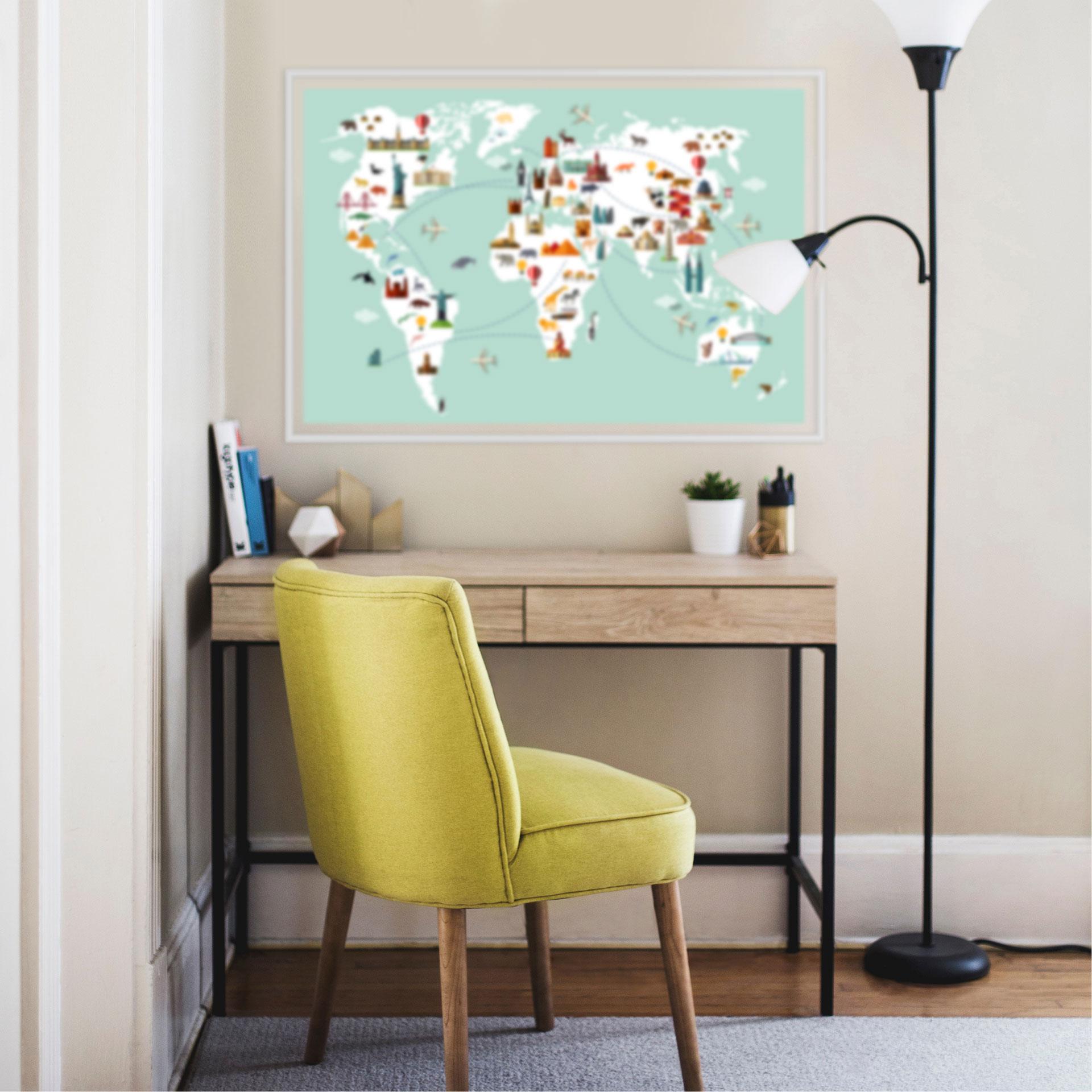 Zelfklevende Poster  Travel the World