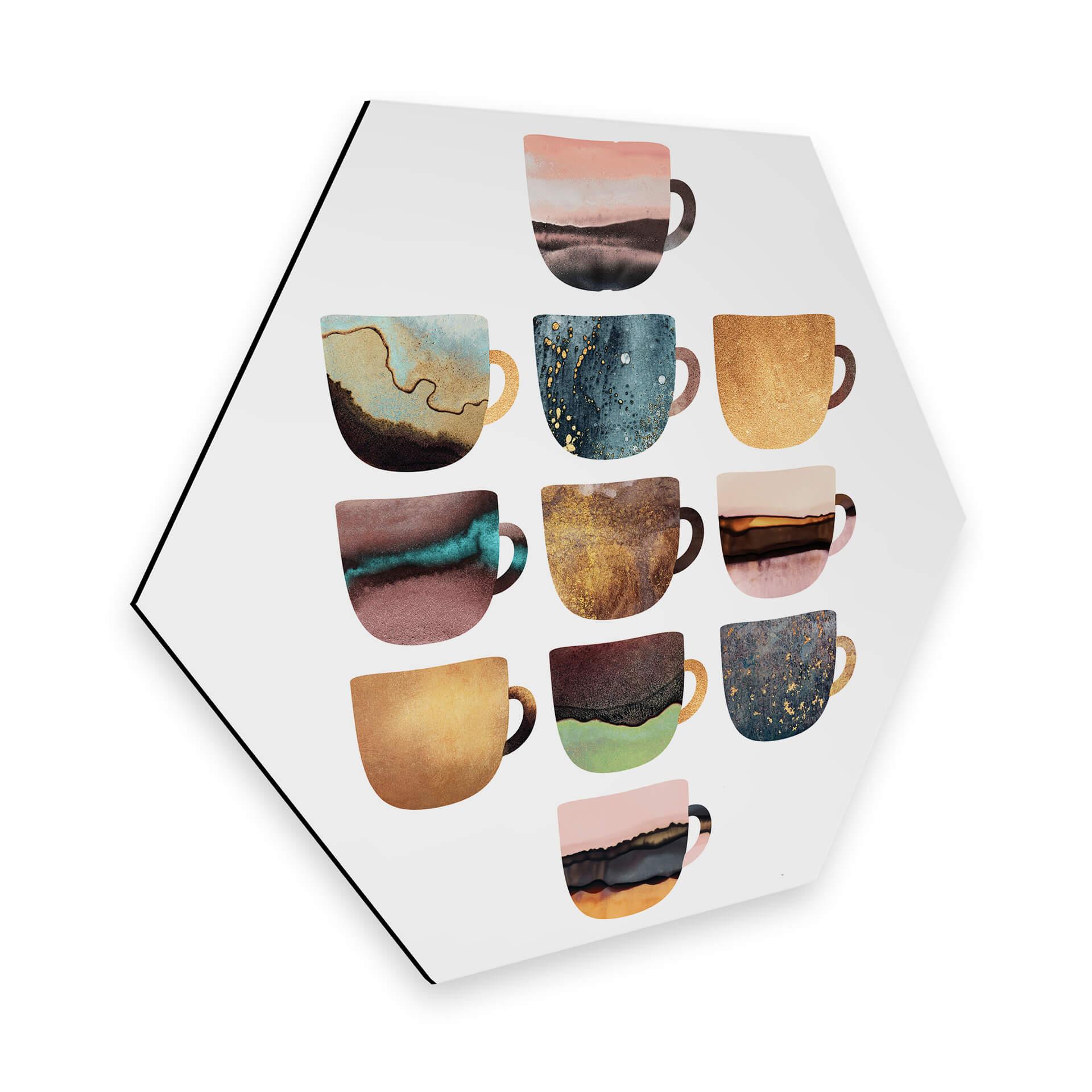 Hexagon - Alu-Dibond - Frederiksson - Coffee Cups