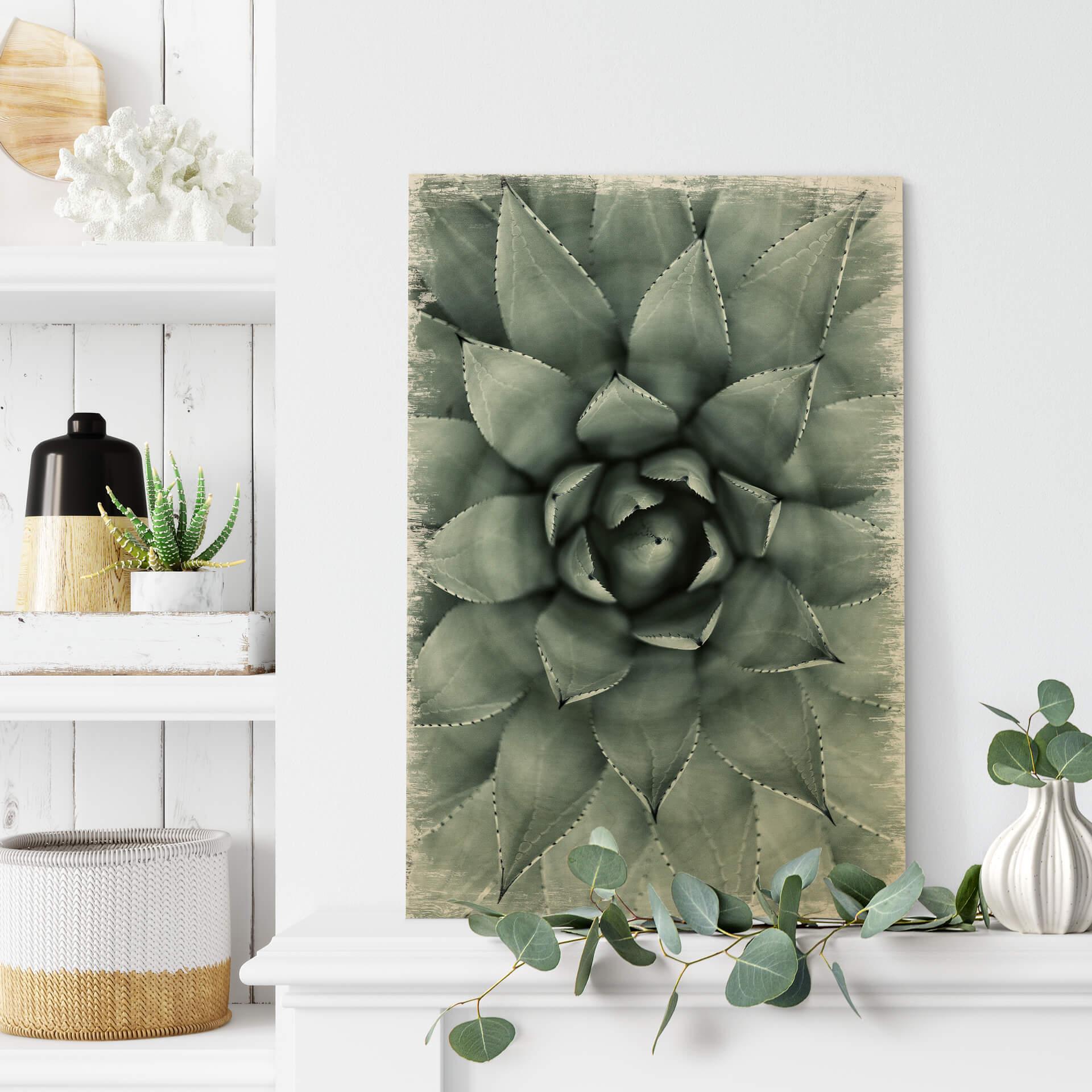 Plakat drewniany Agave 02