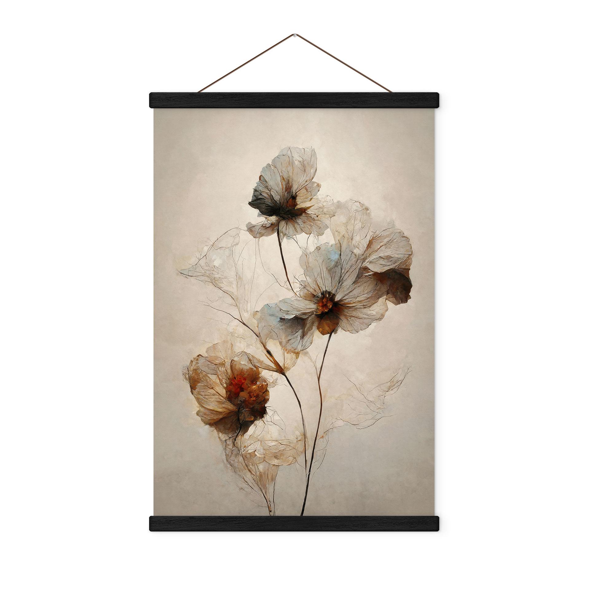 Tekstil plakat tørrede blomster - forgængelighedens elegance - Treechild