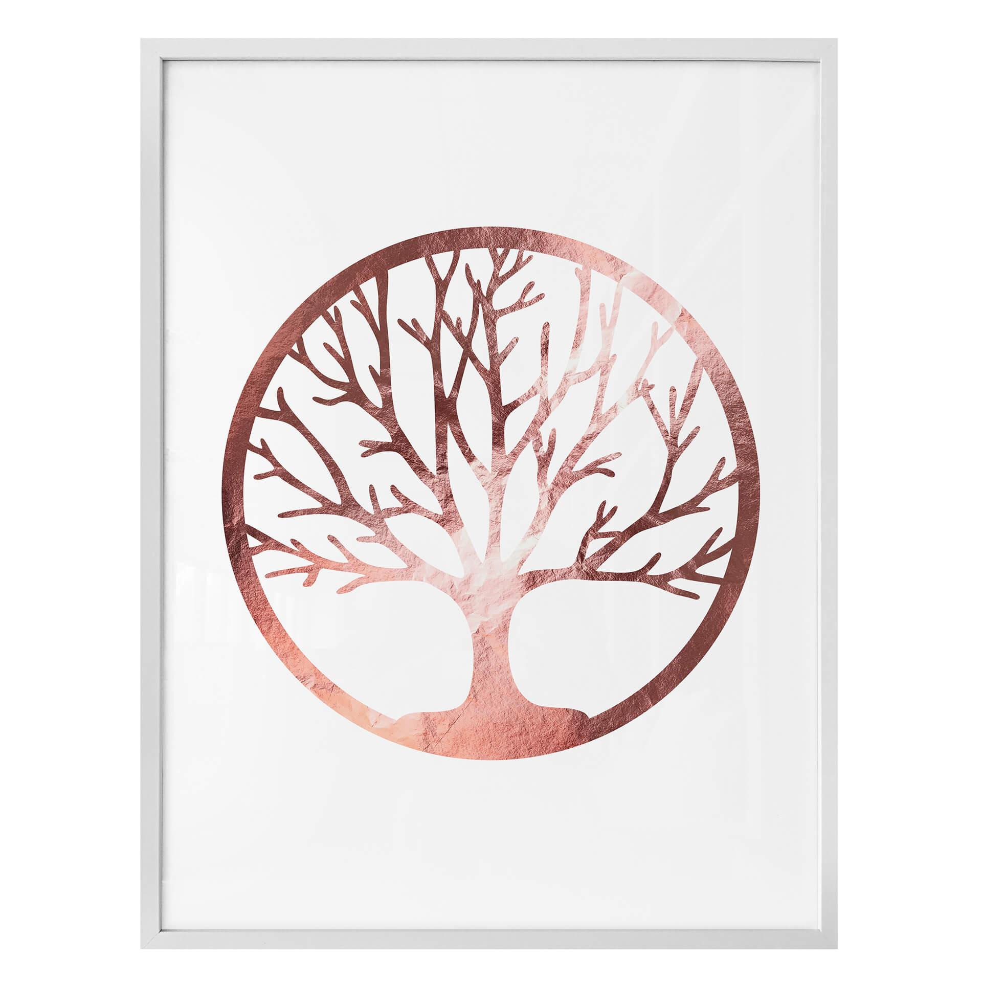 Plakat - Livet træ - Rosegold optik