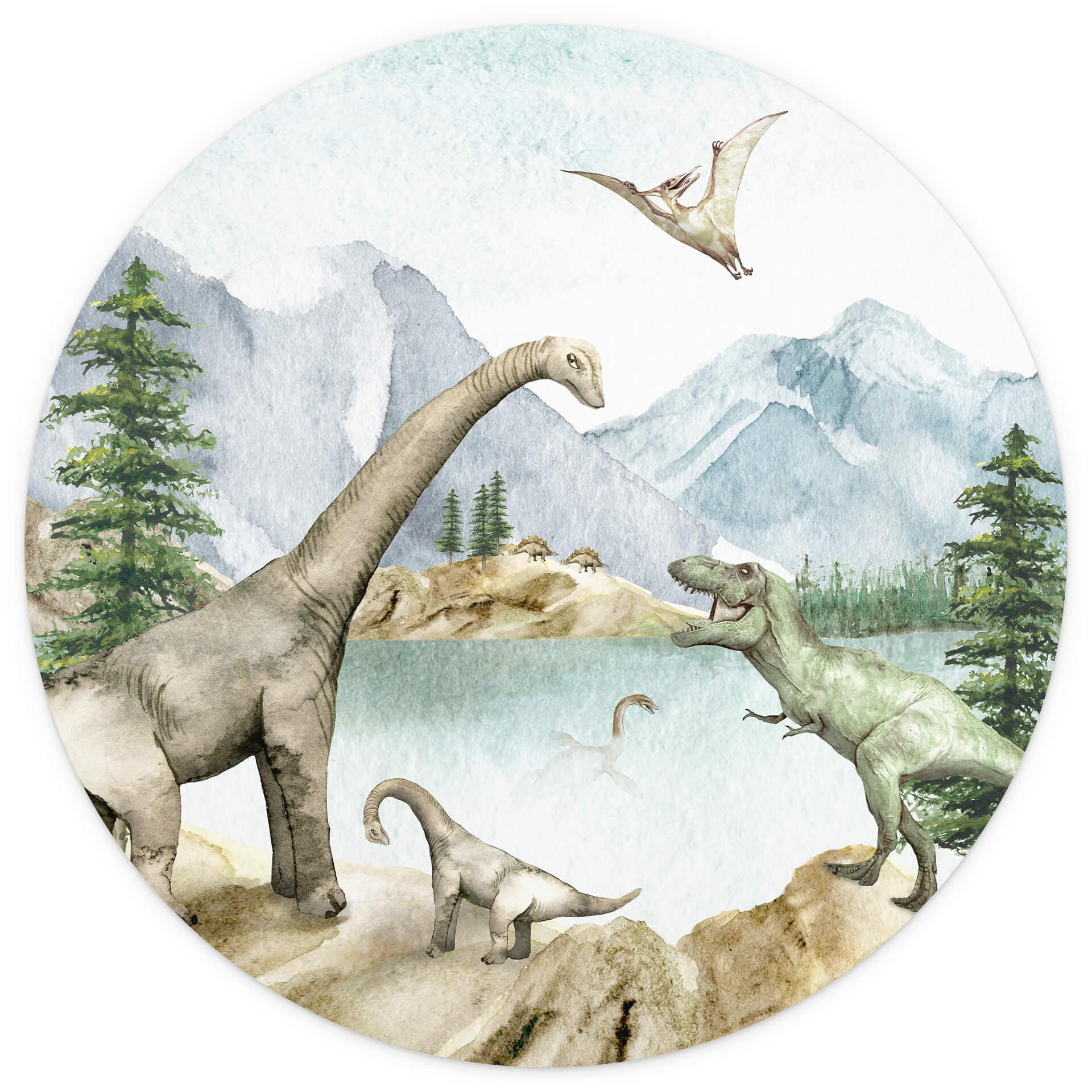 Behangcirkel Kikki Belle - Dino World - vliesbehang/zelfklevend vliesbehang