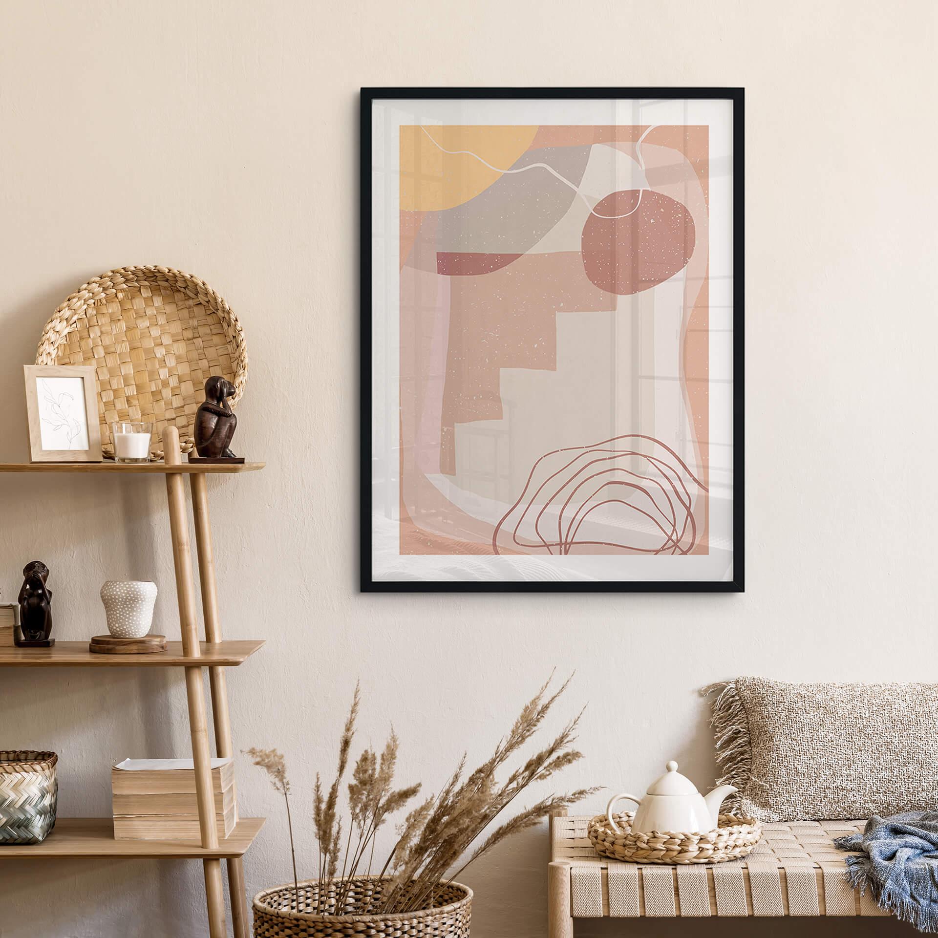 Póster Demir - Geometría en tonos tierra
