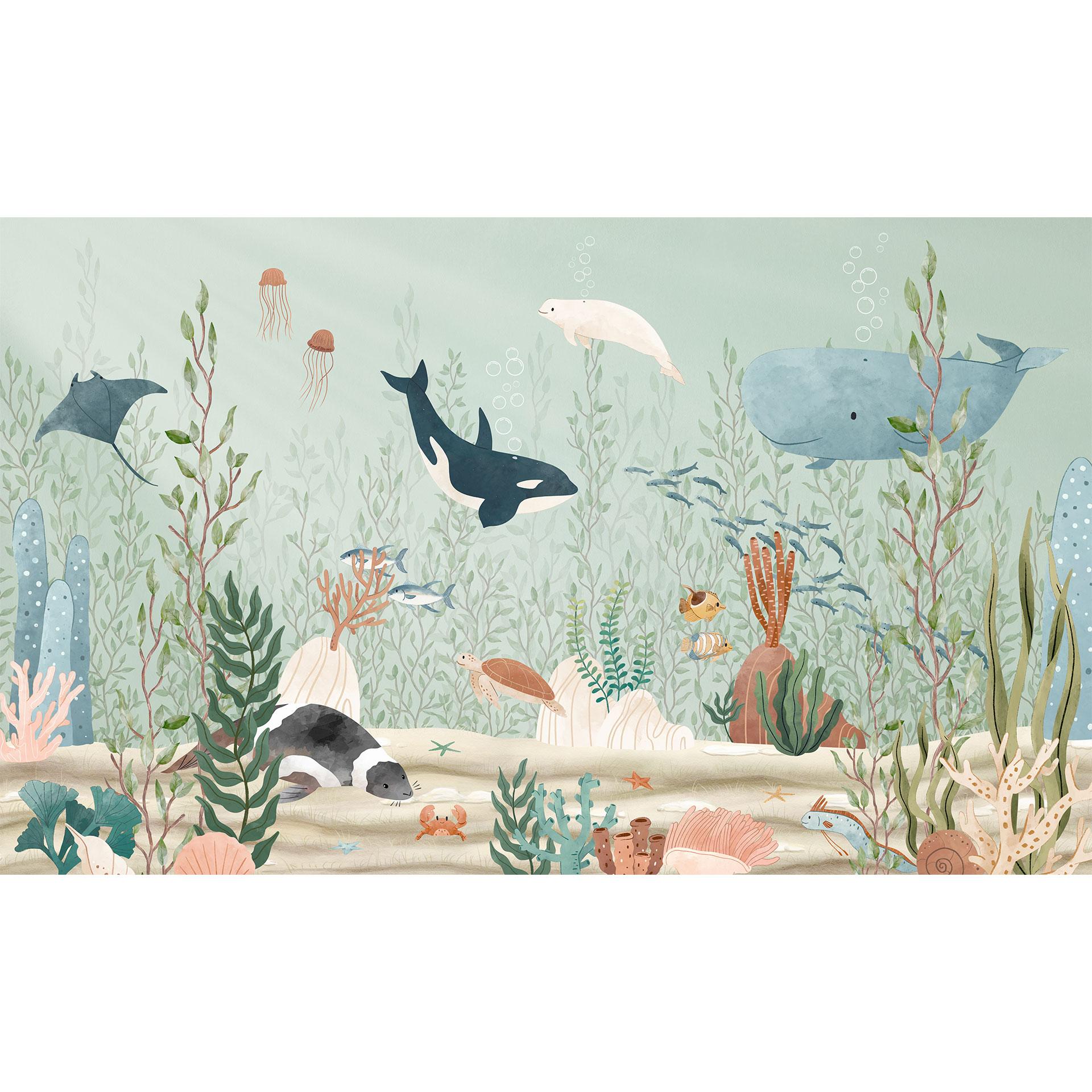 Kinderkamer Fotobehang zeedieren diep in de oceaan - Oliver Robins